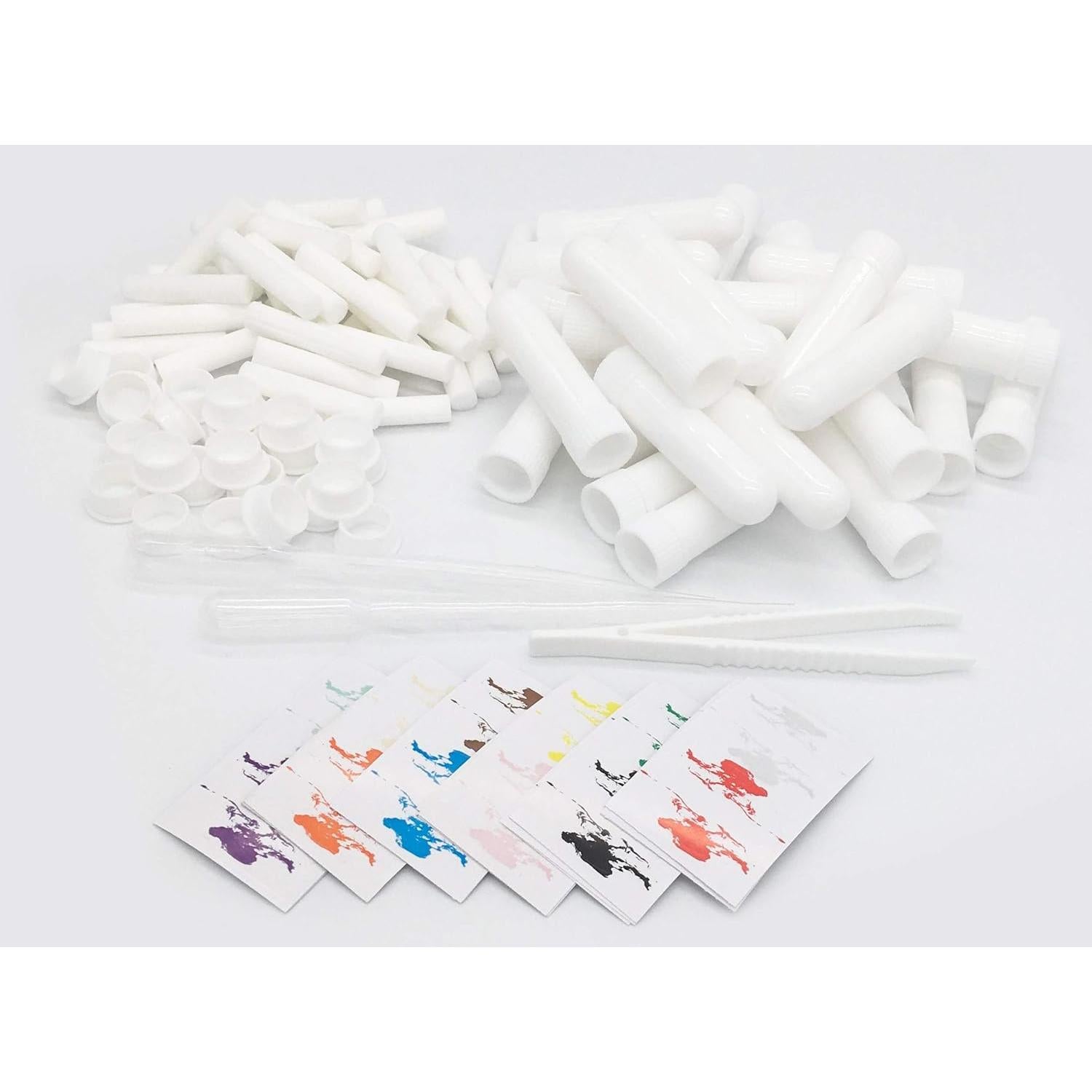 Kit 24 Tubos Inhaladores Nasales Zison con Etiquetas y Goteros