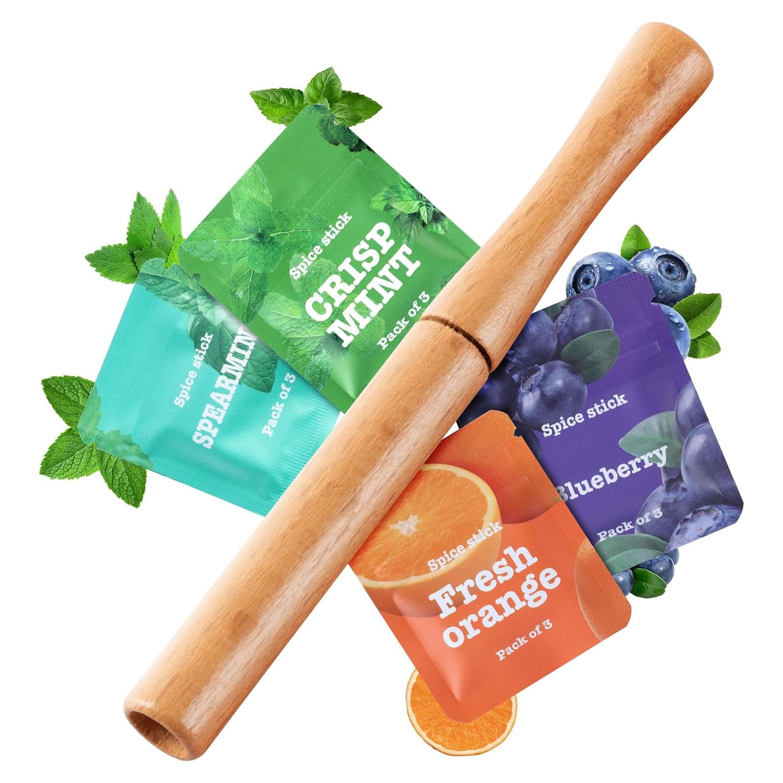 Inhalador de Madera Quit Boderi con 4 Nucleos Saborizados