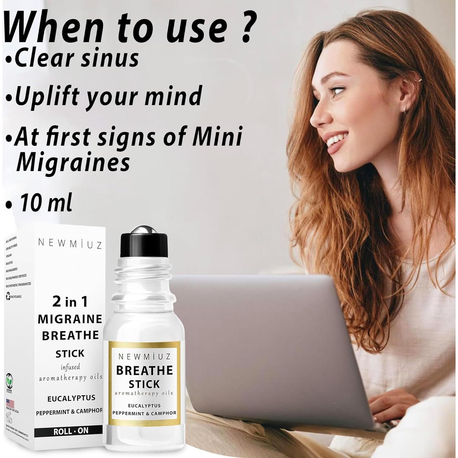 Roll On Aceite Esencial Breathe Easy New Miuz 10ml Menta Eucalipto