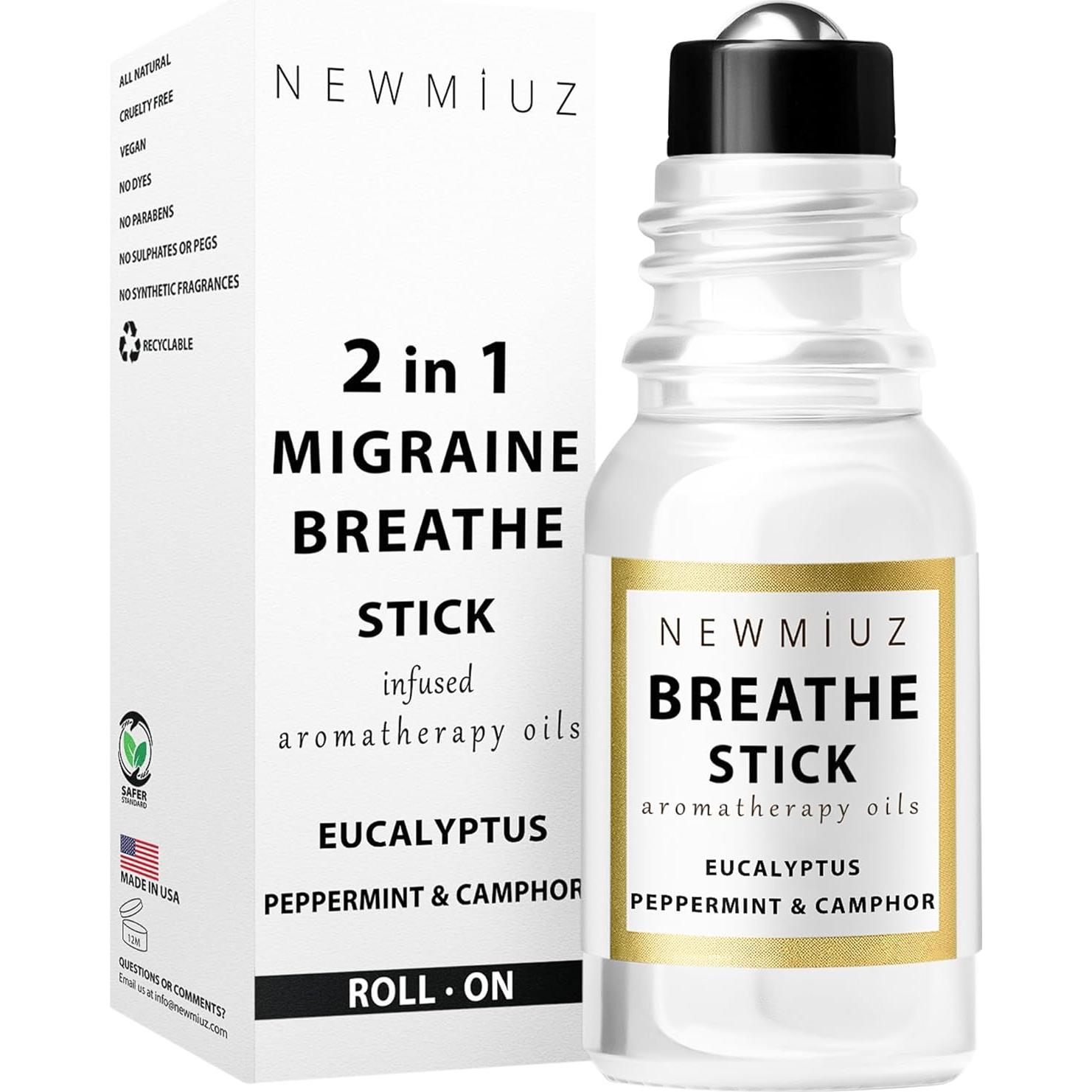 Roll On Aceite Esencial Breathe Easy New Miuz 10ml Menta Eucalipto