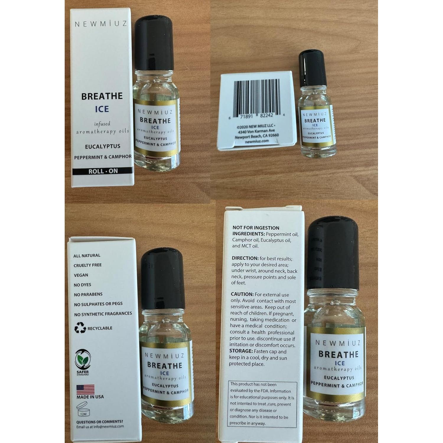 Roll On Aceite Esencial Breathe Easy New Miuz 10ml Menta Eucalipto