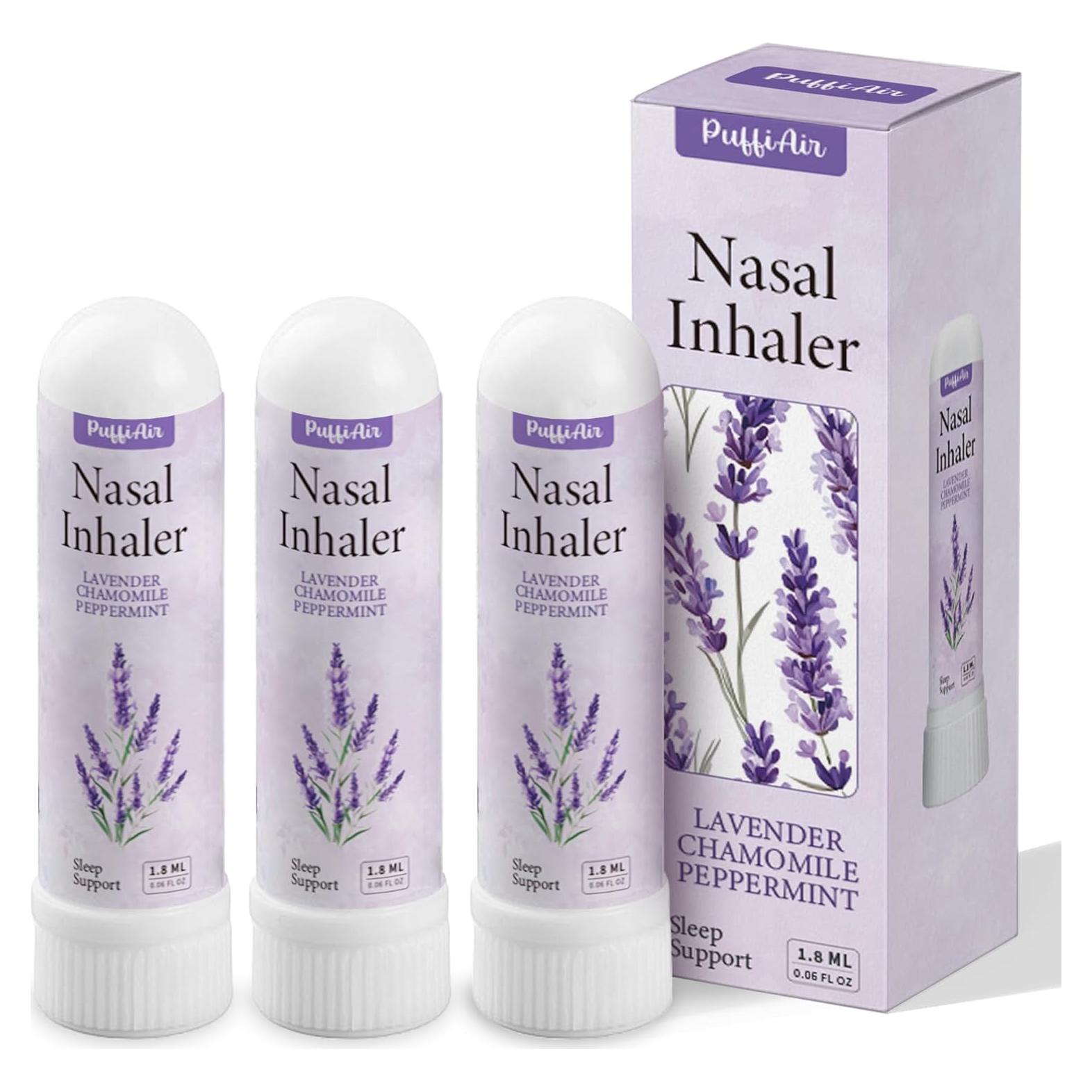 Palitos Nasales PUFFIAIR de Lavanda - Paquete de 3 - Alivio Congestión