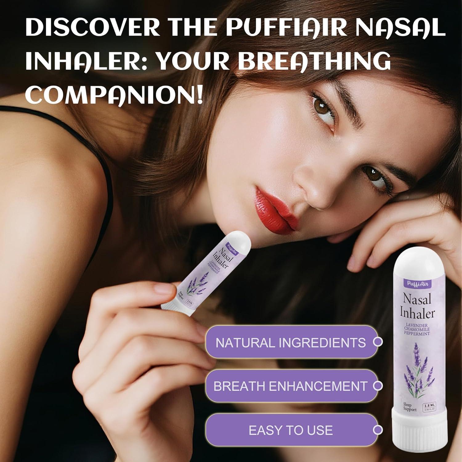 Palitos Nasales PUFFIAIR de Lavanda - Paquete de 3 - Alivio Congestión