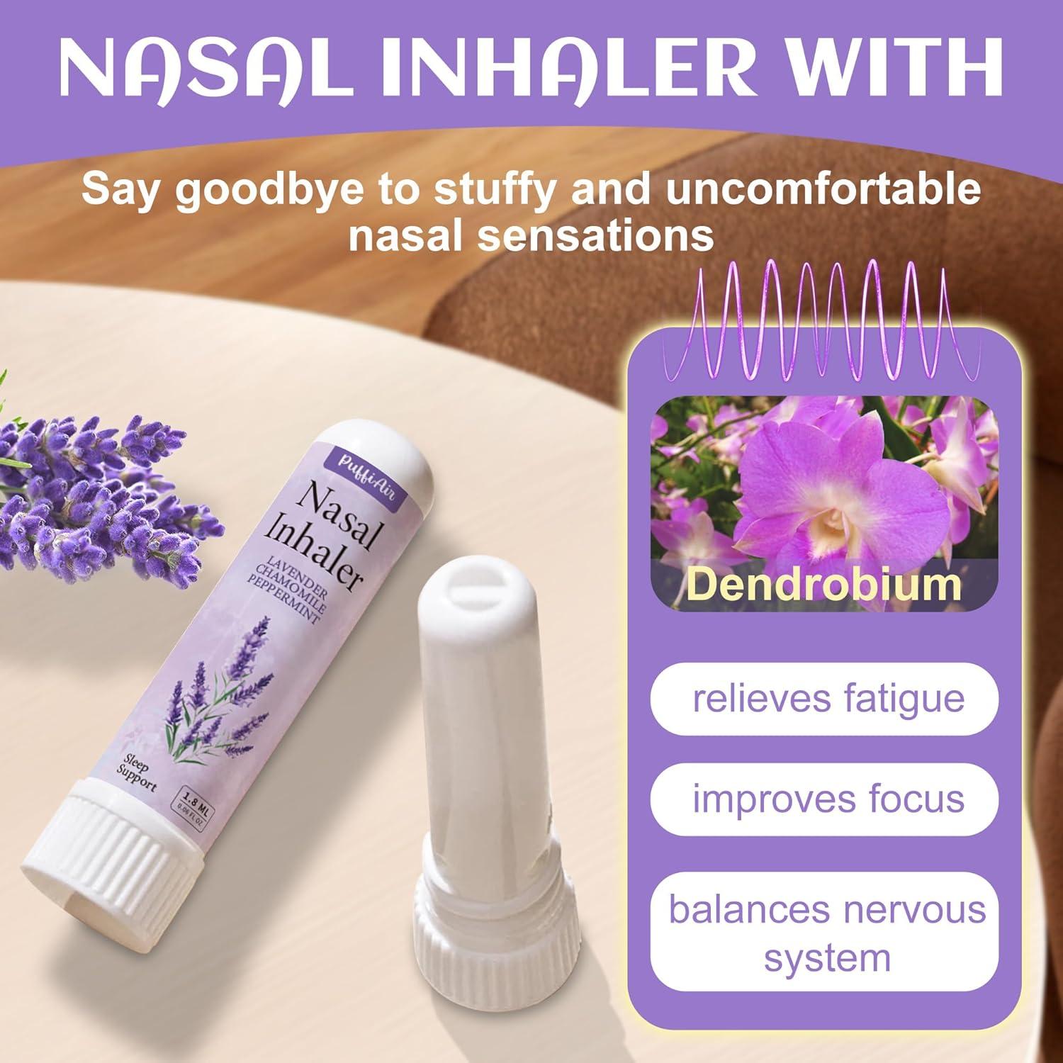 Palitos Nasales PUFFIAIR de Lavanda - Paquete de 3 - Alivio Congestión