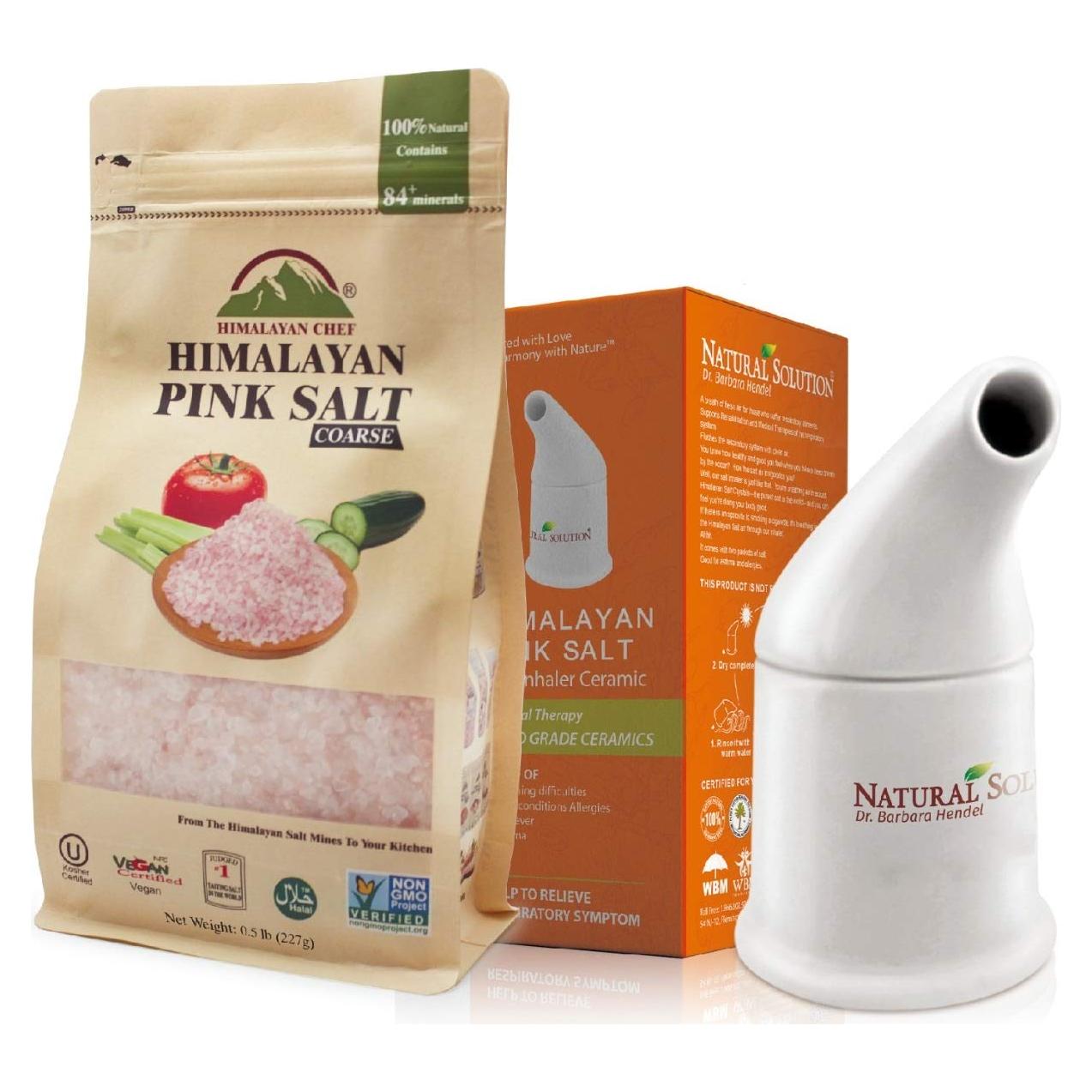 Sal Rosa del Himalaya Natural WBM 771g con Inhalador Cerámica