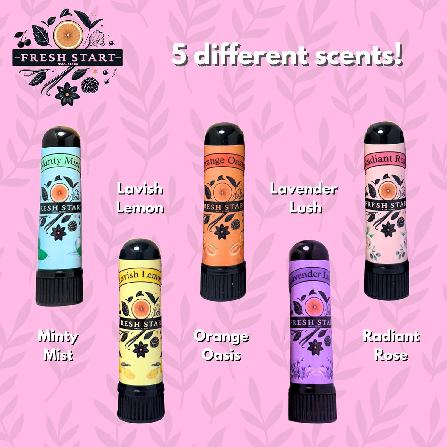 Inhalador Nasal Fresh Start - Paquete de 5 Aceites Esenciales