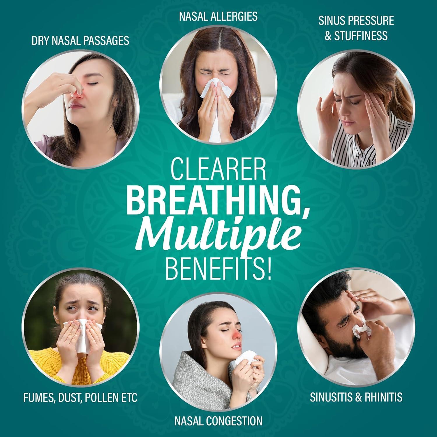 Botella de Enjuague Nasal GuruNanda + 120 Paquetes Salina