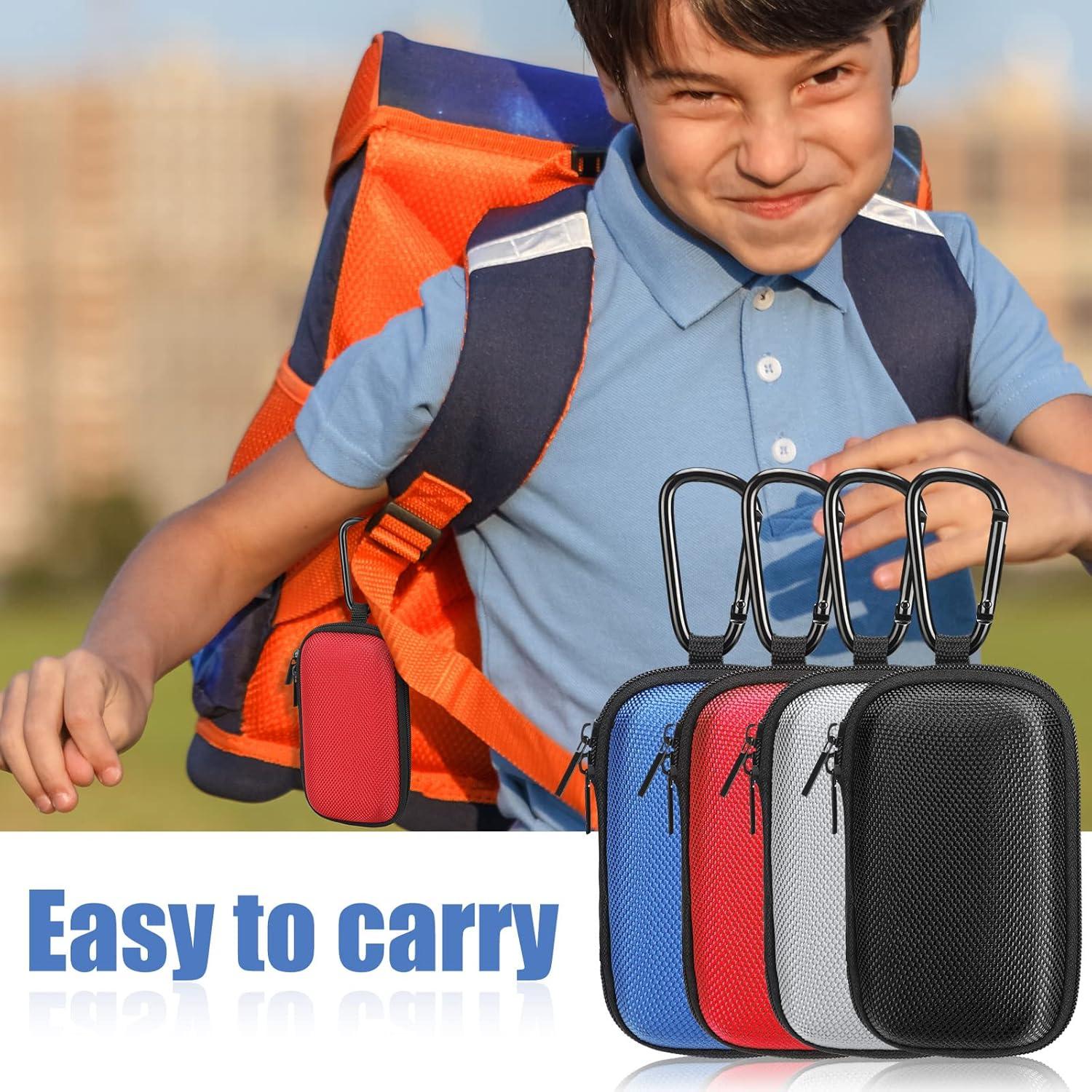 Estuche Duro para Inhalador Woanger 4 Pcs Negro Rojo Azul Plateado