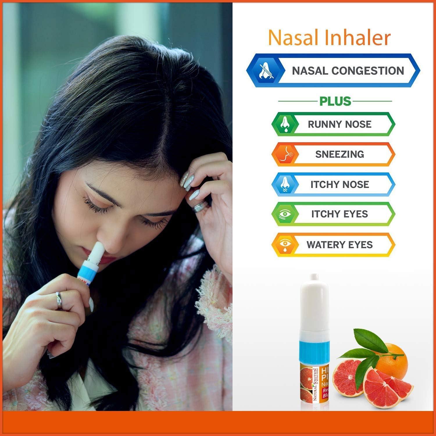 Inhalador Nasal Natural WBM con Sal Rosa y 3 Aromas - 3 Piezas