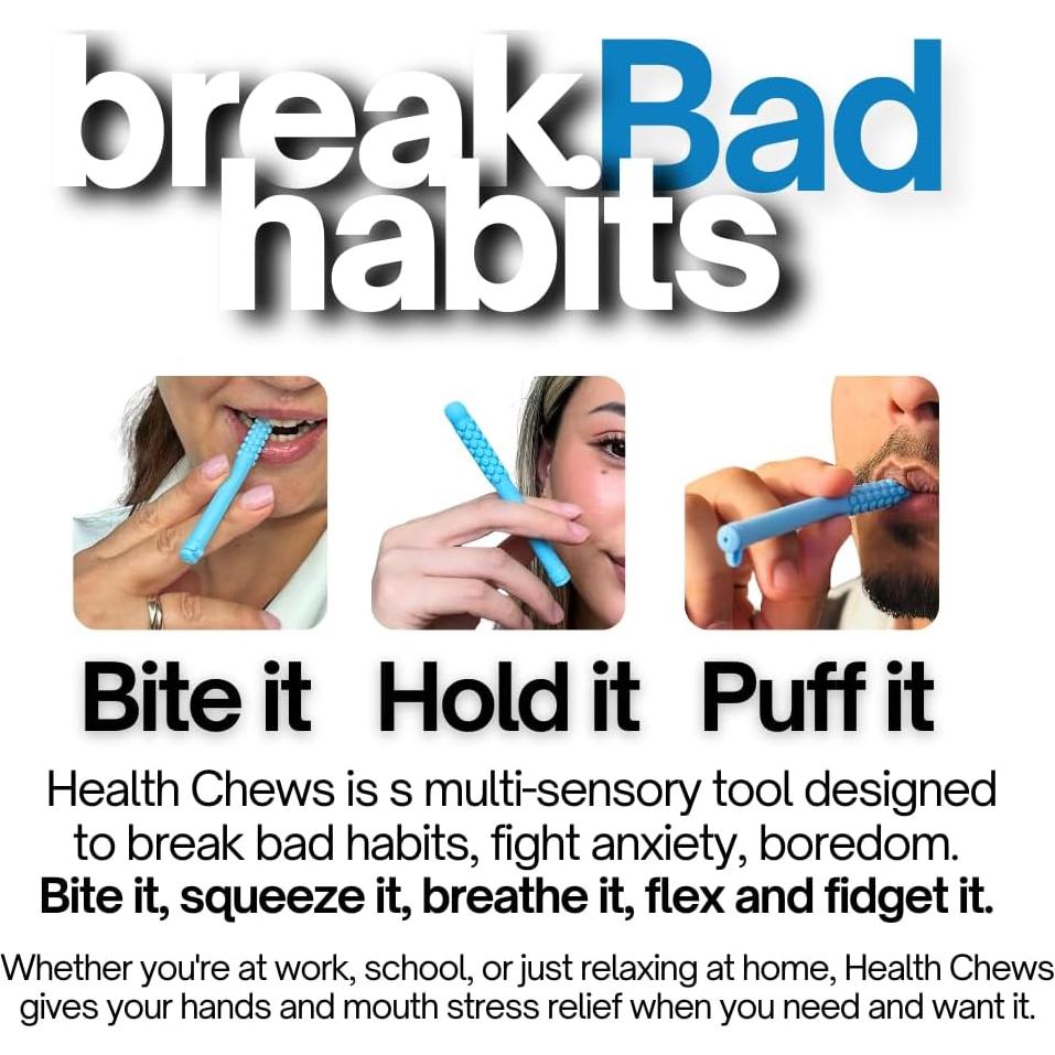 Inhalador Masticable HealthChews con Aceites Esenciales 2.54x10.16cm