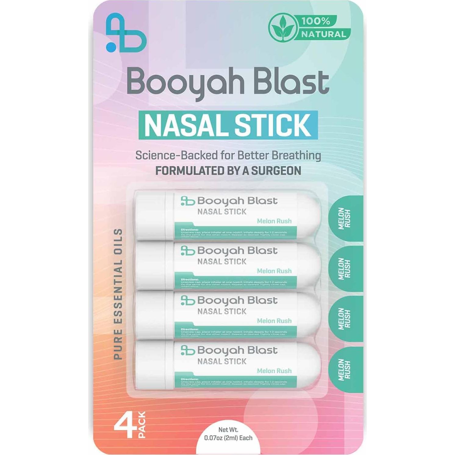 Palitos Nasales Aromaterapia Booyah Blast Rush Melón 4PK