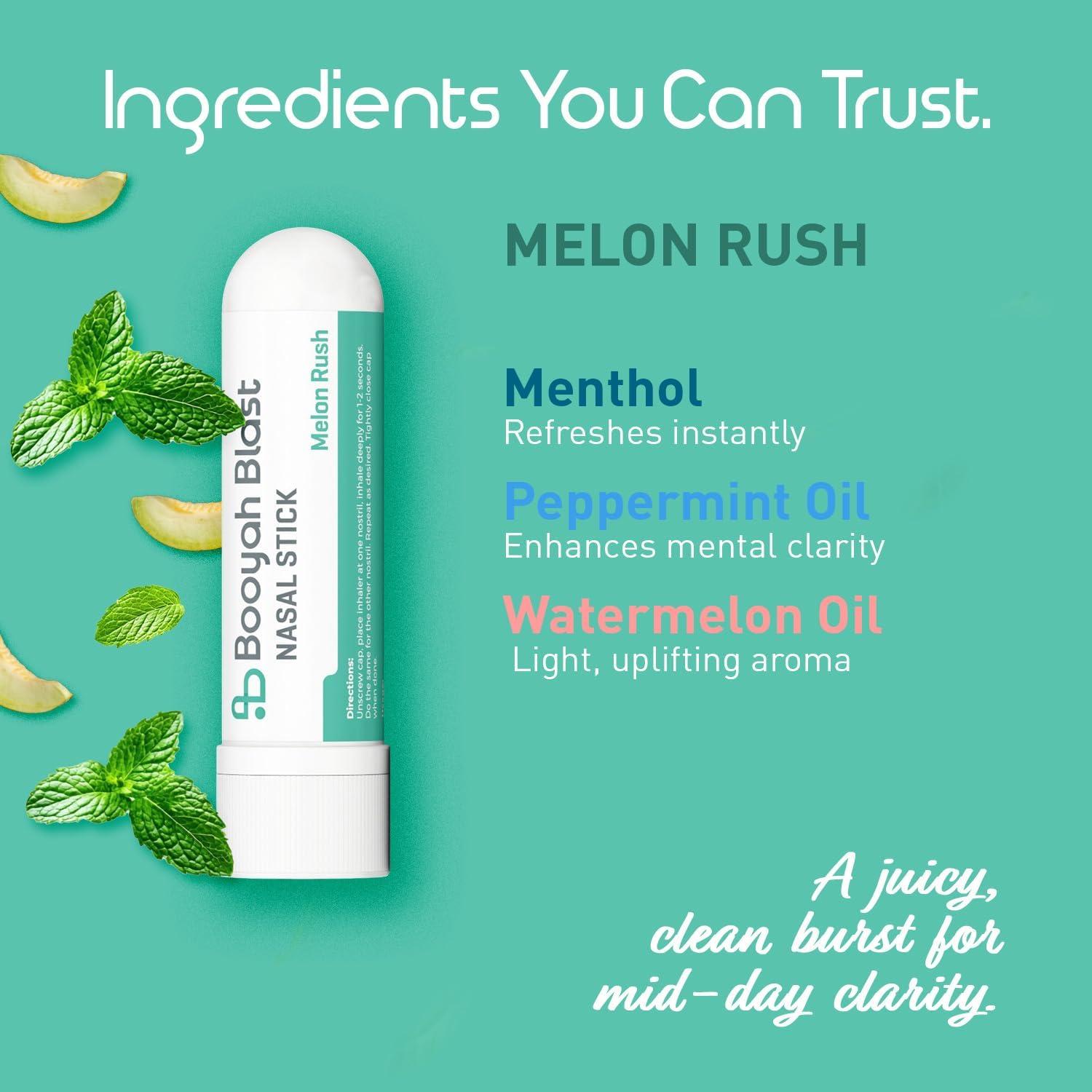 Palitos Nasales Aromaterapia Booyah Blast Rush Melón 4PK