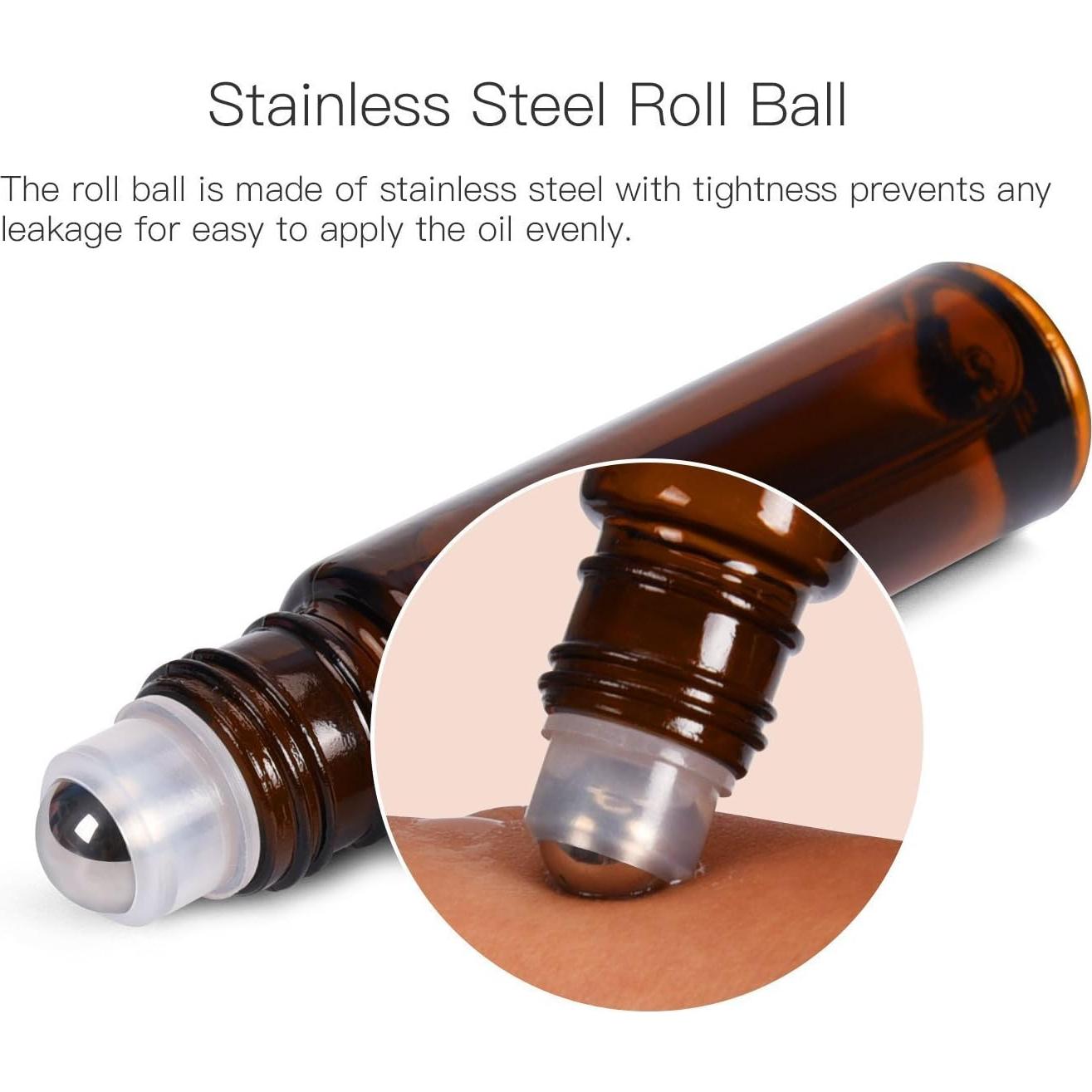 Botellas de Aceite Esencial Roller ULG 10ml 8-Pack Ámbar
