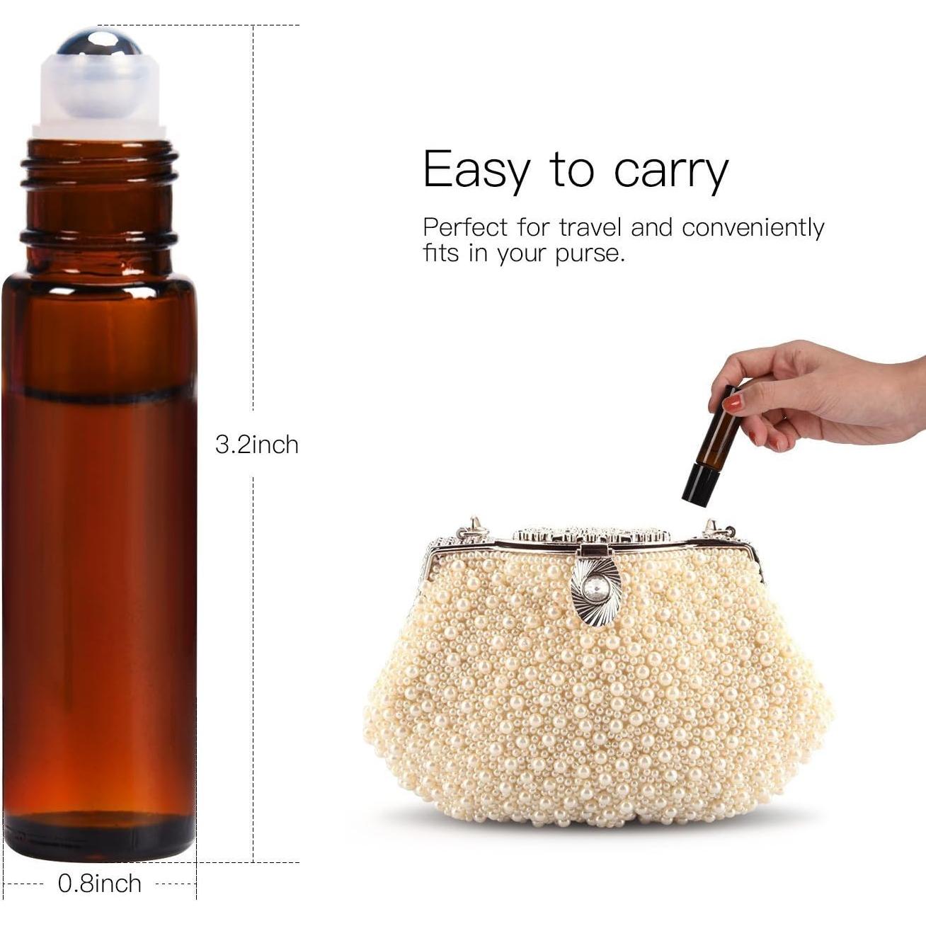 Botellas de Aceite Esencial Roller ULG 10ml 8-Pack Ámbar