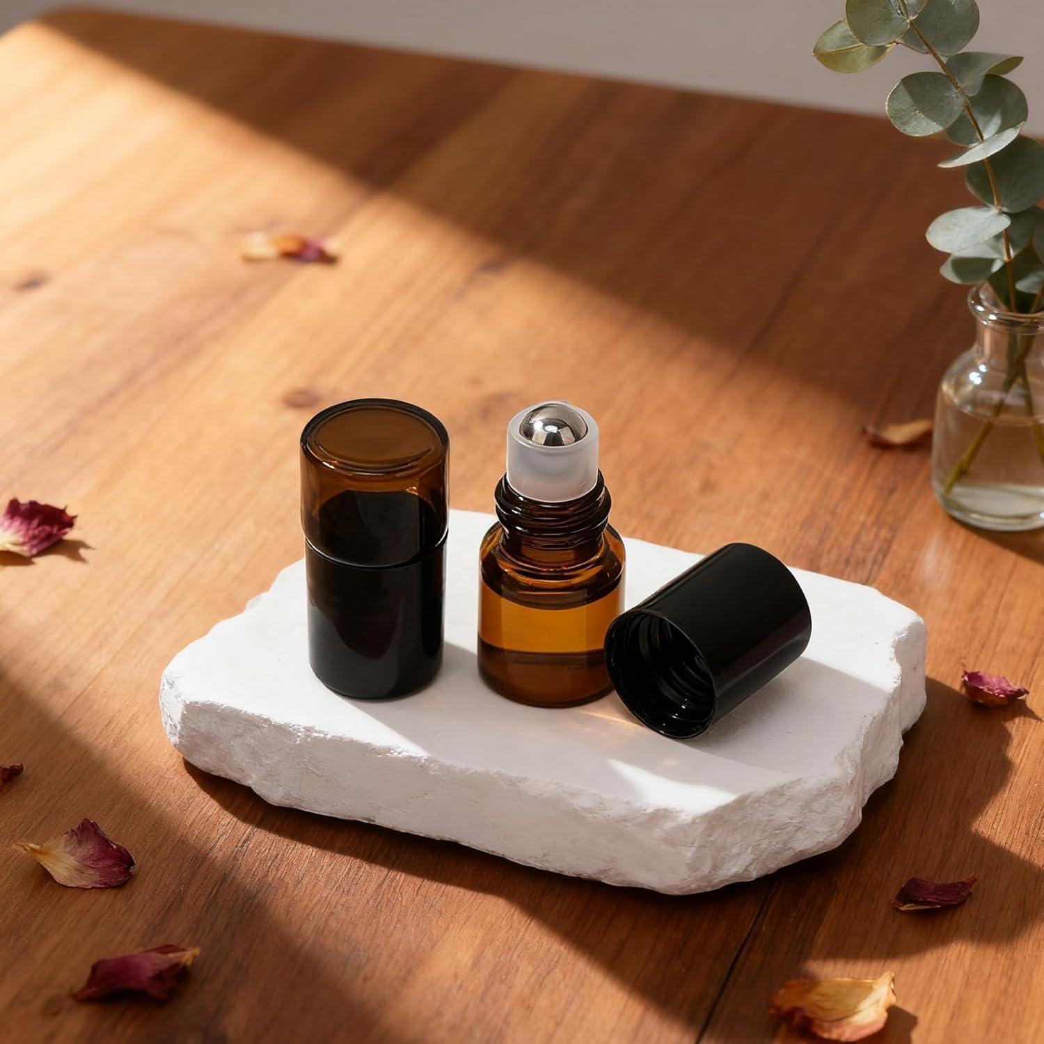 Botellas de Rodillo PrettyCare 1 ml Ámbar - Paquete de 25 Viales