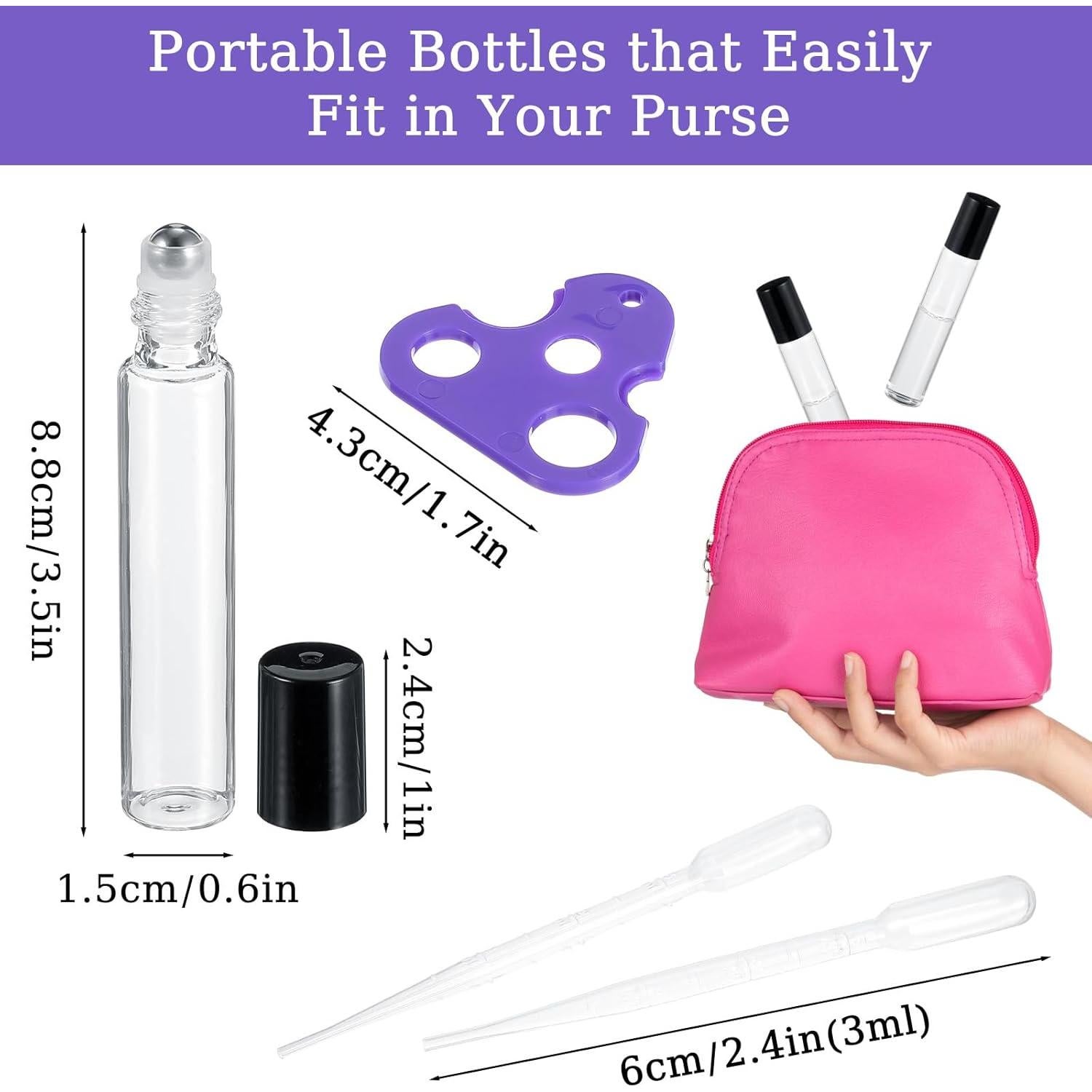 Paquete de 48 Botellas Rodantes Vidrio 10ml Abeillo