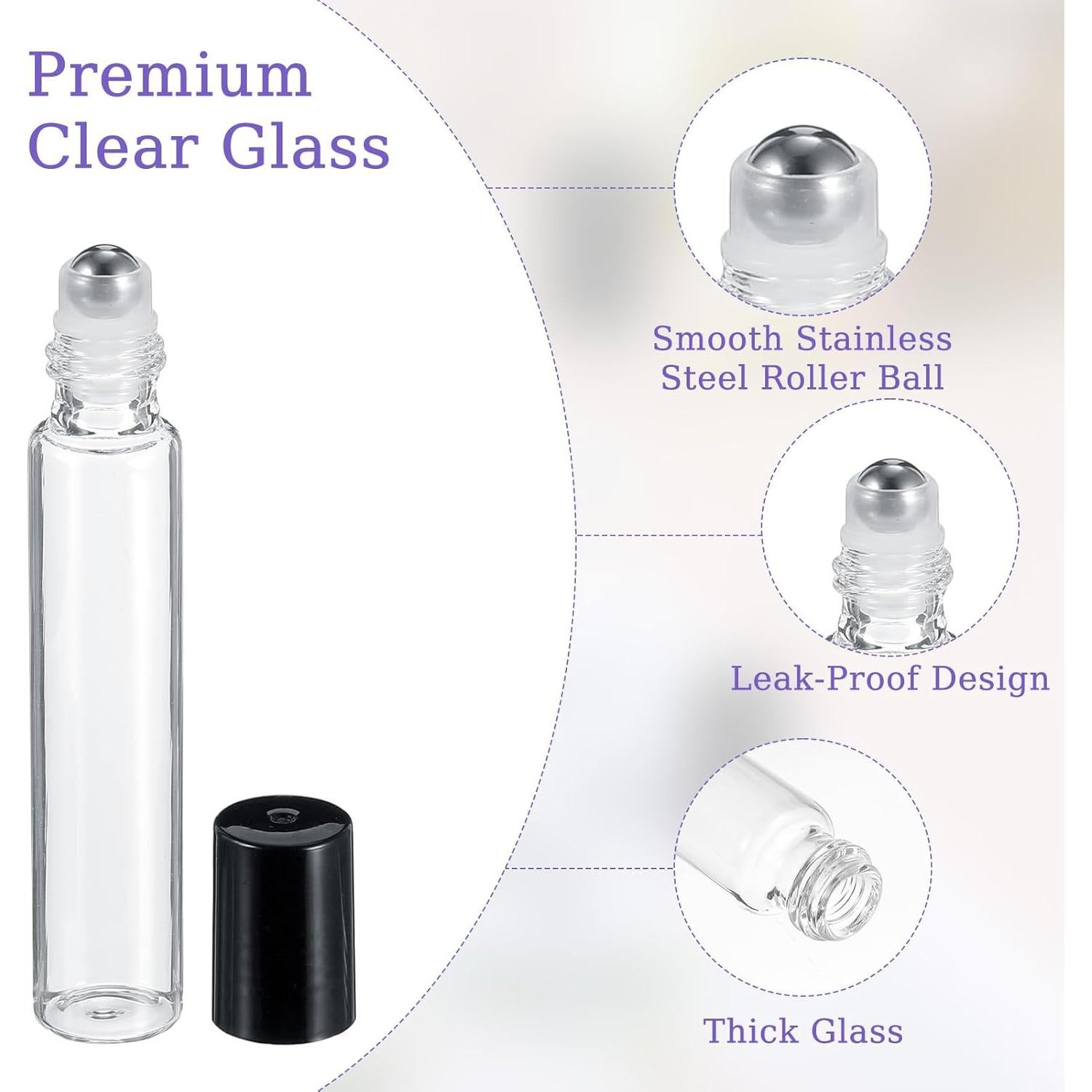 Paquete de 48 Botellas Rodantes Vidrio 10ml Abeillo