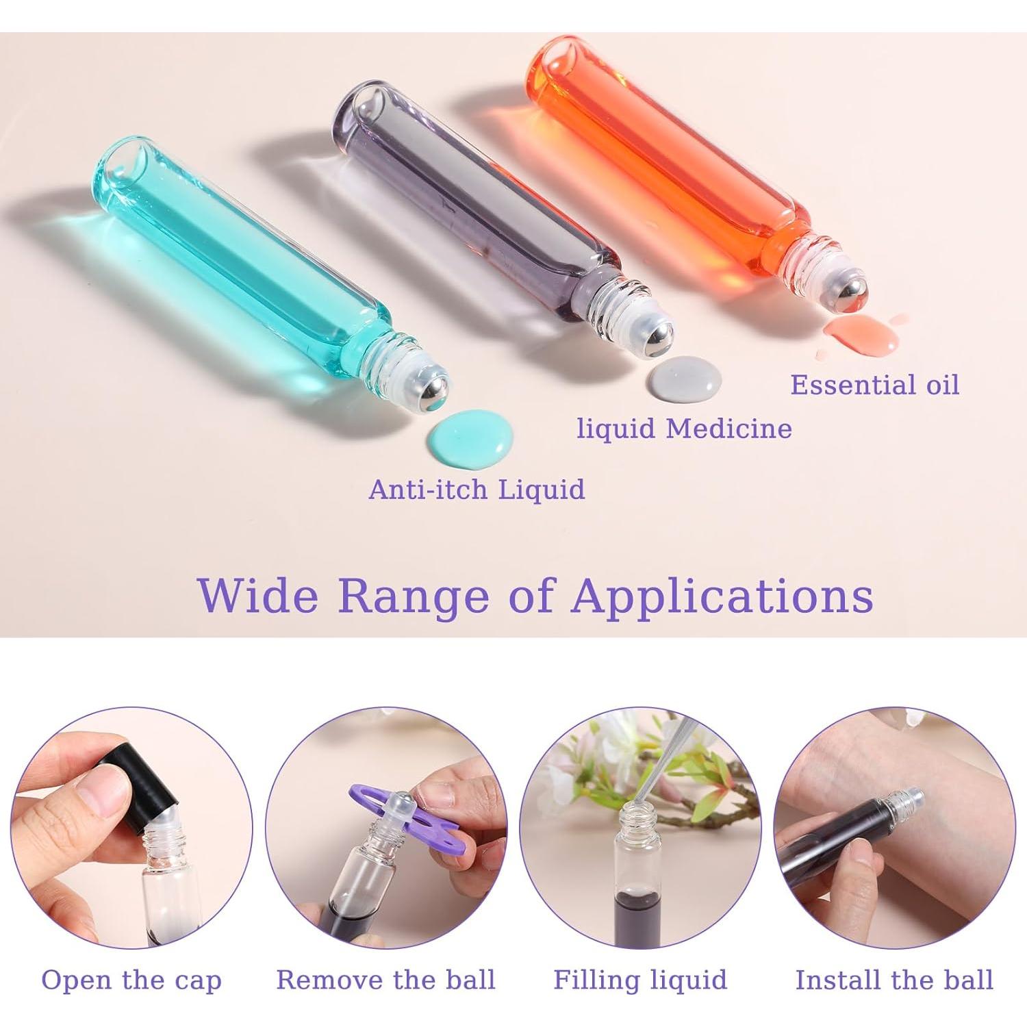 Paquete de 48 Botellas Rodantes Vidrio 10ml Abeillo