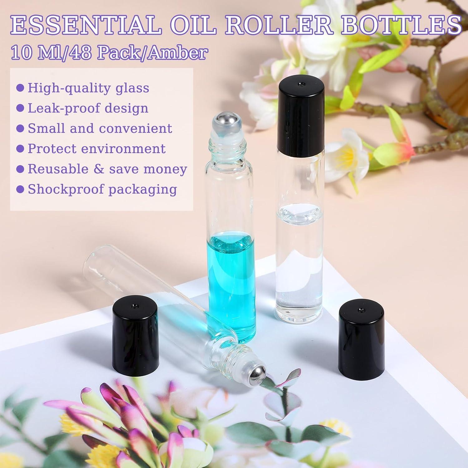 Paquete de 48 Botellas Rodantes Vidrio 10ml Abeillo