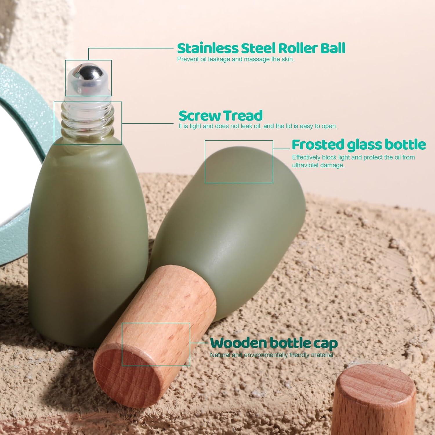 JPNK 4 Botellas de Aceite Esencial 10ml con Bolsa Portátil