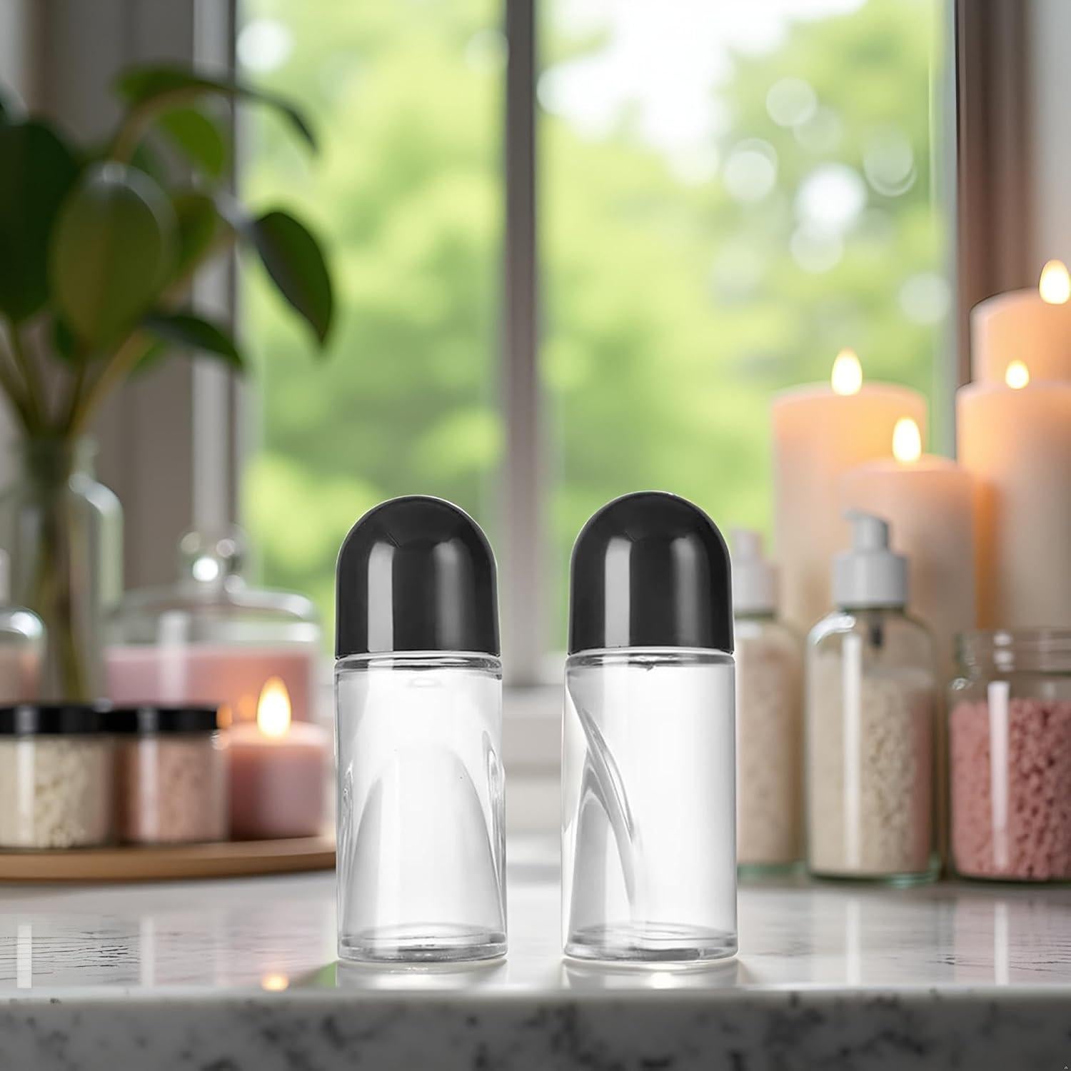 2 Botellas de Rodillo de Vidrio WLngtv 50ml a Prueba de Fugas