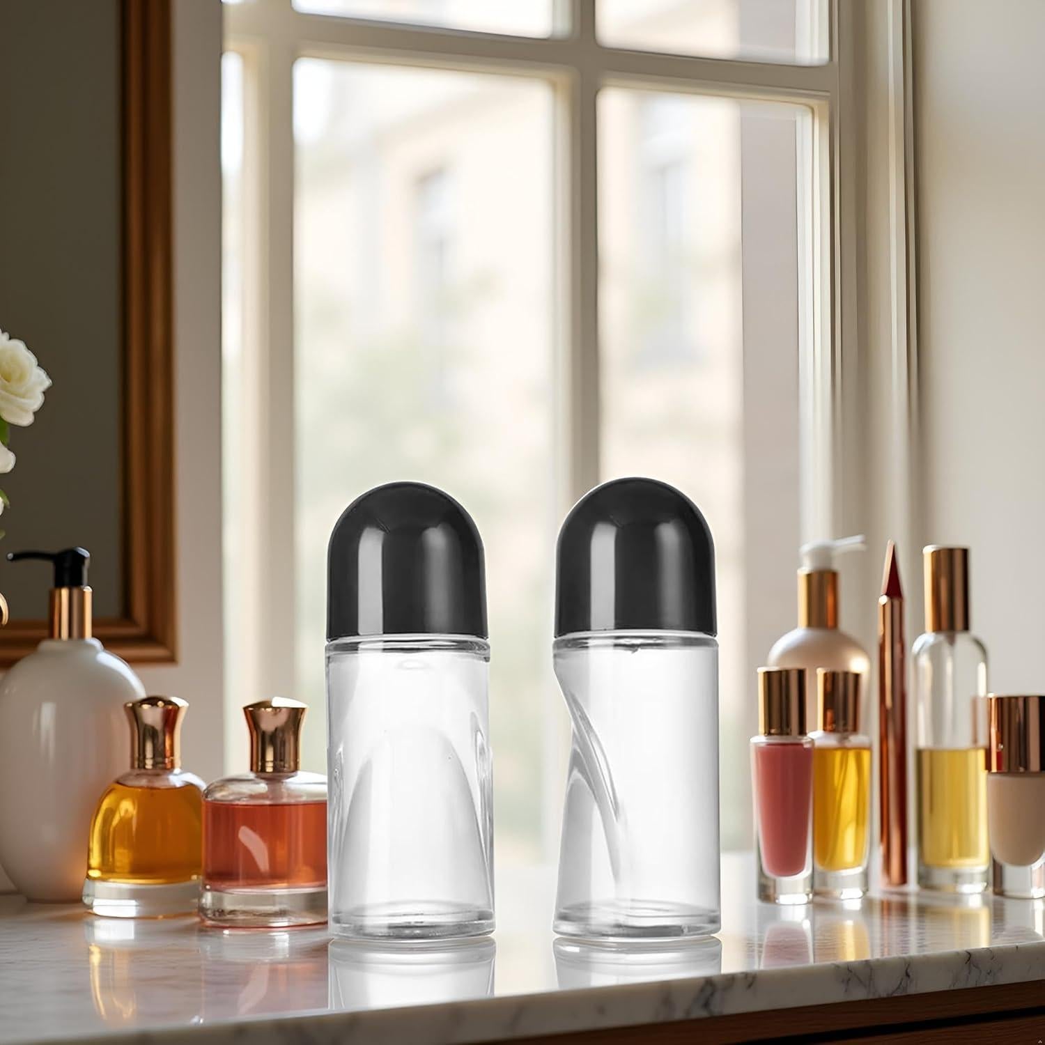 2 Botellas de Rodillo de Vidrio WLngtv 50ml a Prueba de Fugas