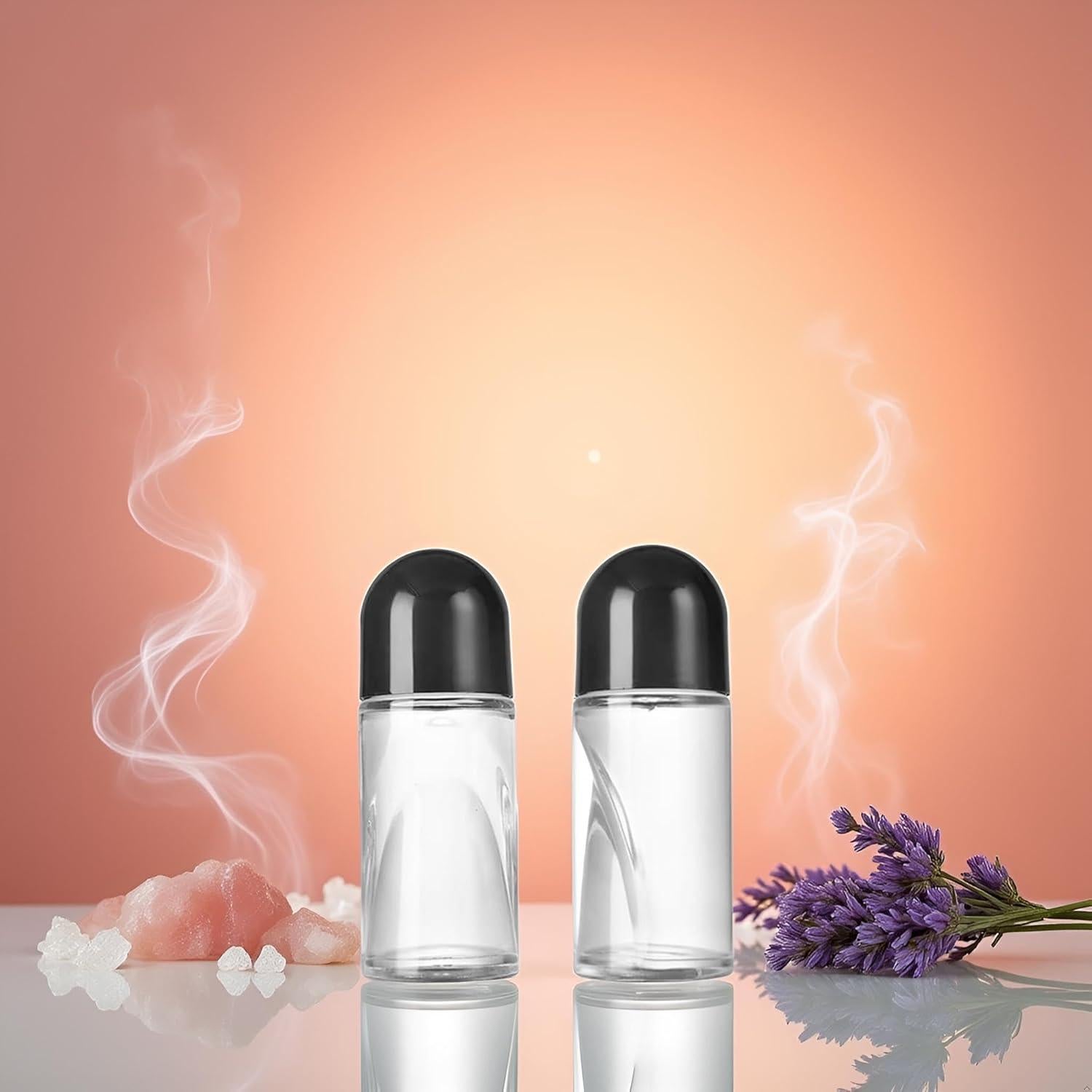 2 Botellas de Rodillo de Vidrio WLngtv 50ml a Prueba de Fugas