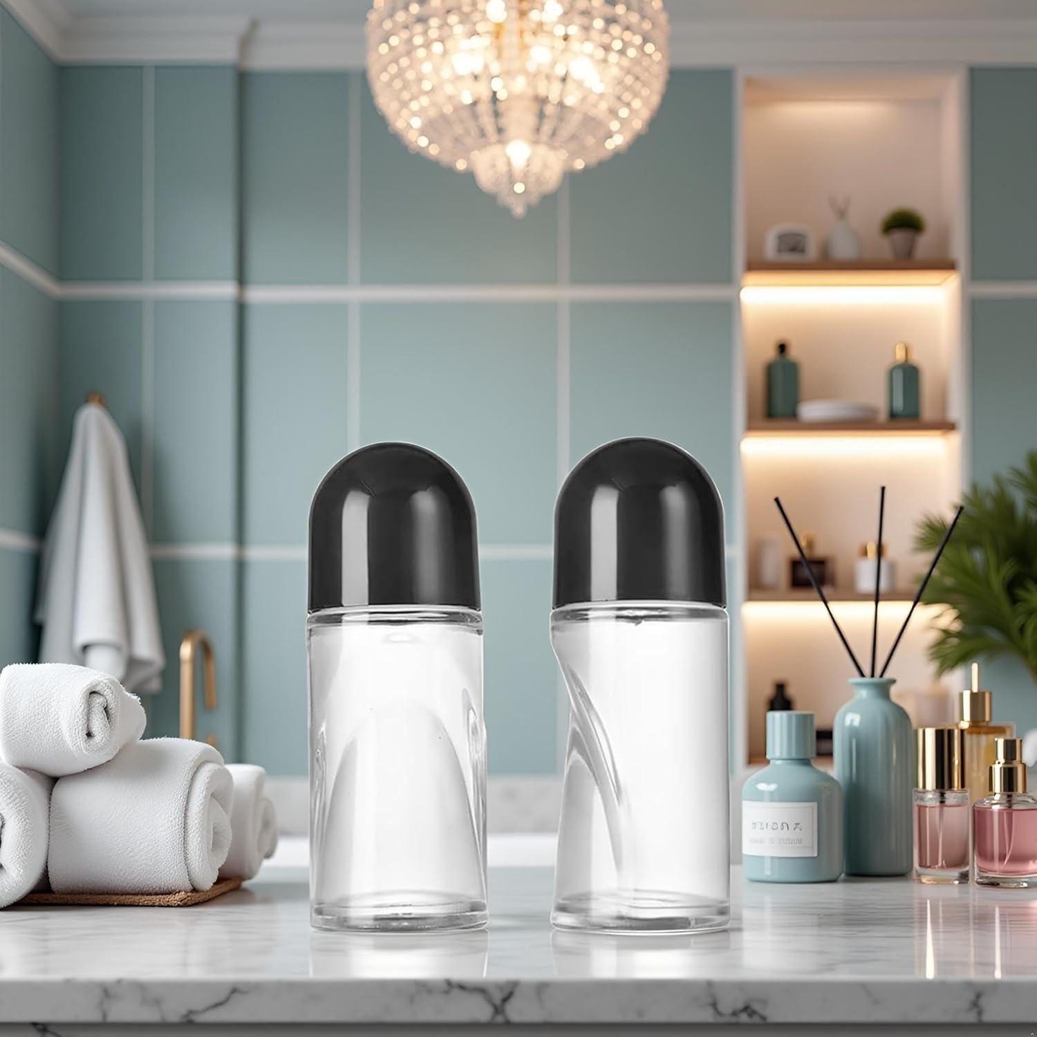 2 Botellas de Rodillo de Vidrio WLngtv 50ml a Prueba de Fugas