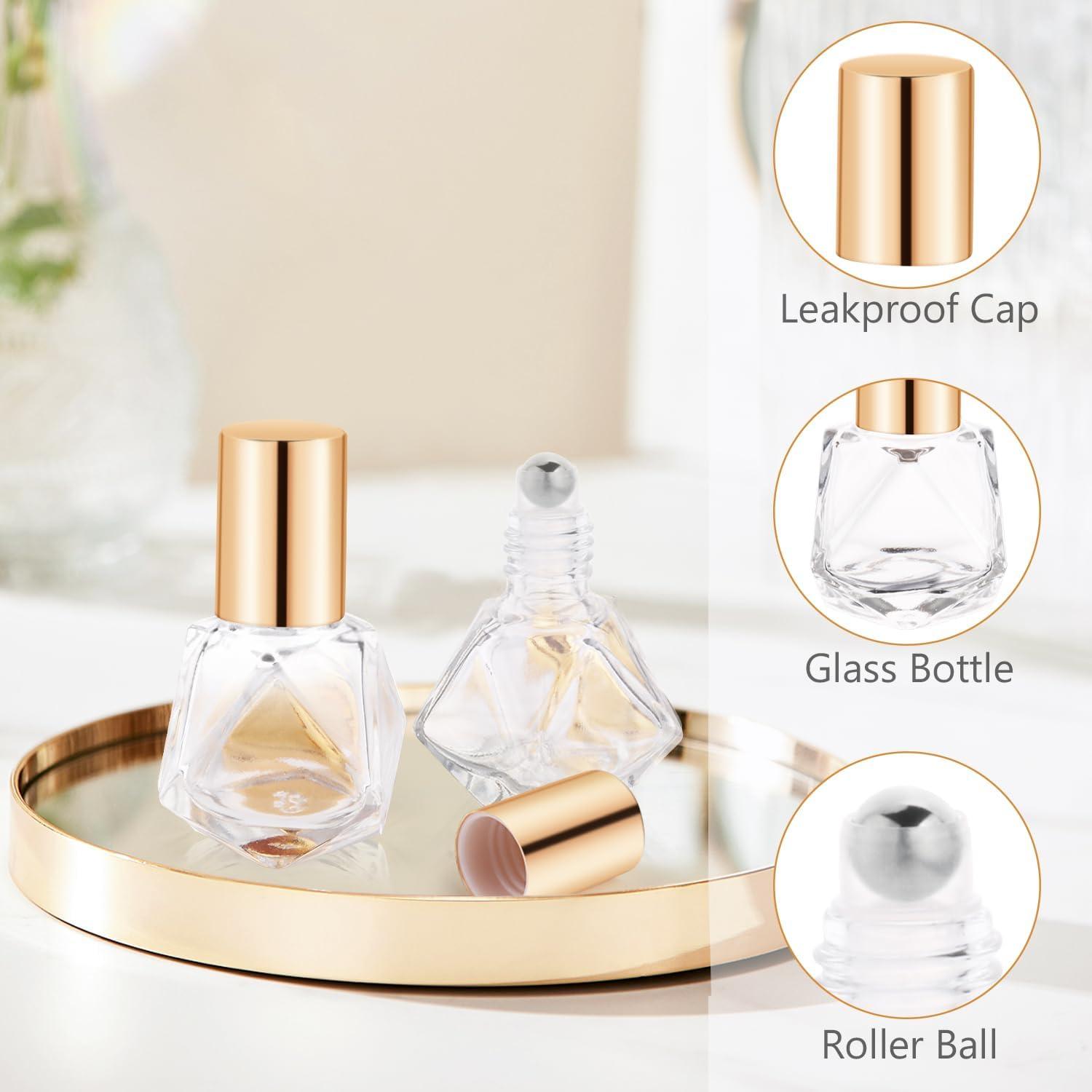 30 Botellas de Vidrio 8ml con Rodillo Mirrline para Aceites