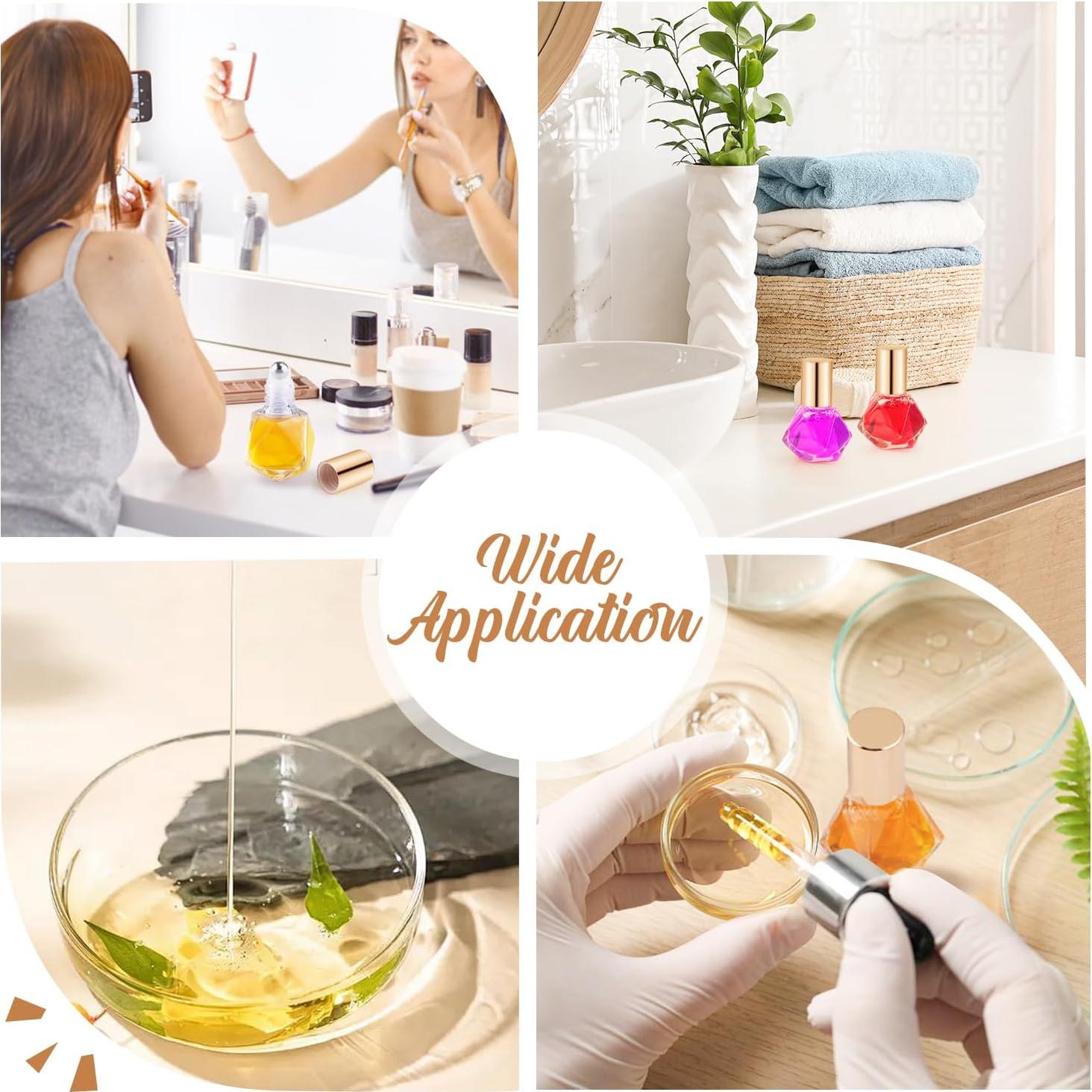 30 Botellas de Vidrio 8ml con Rodillo Mirrline para Aceites