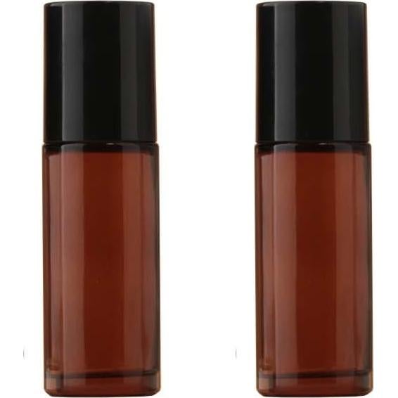 Juego de 2 Botellas Roller de Vidrio Marrón 50ml DPWOUM