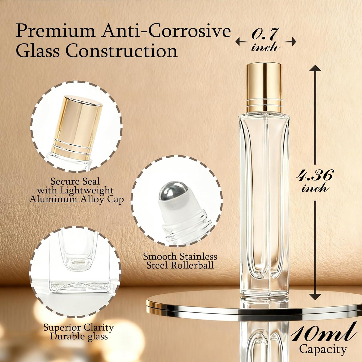 Paquete de 4 botellas de vidrio 10ml SemiShare con rodillo