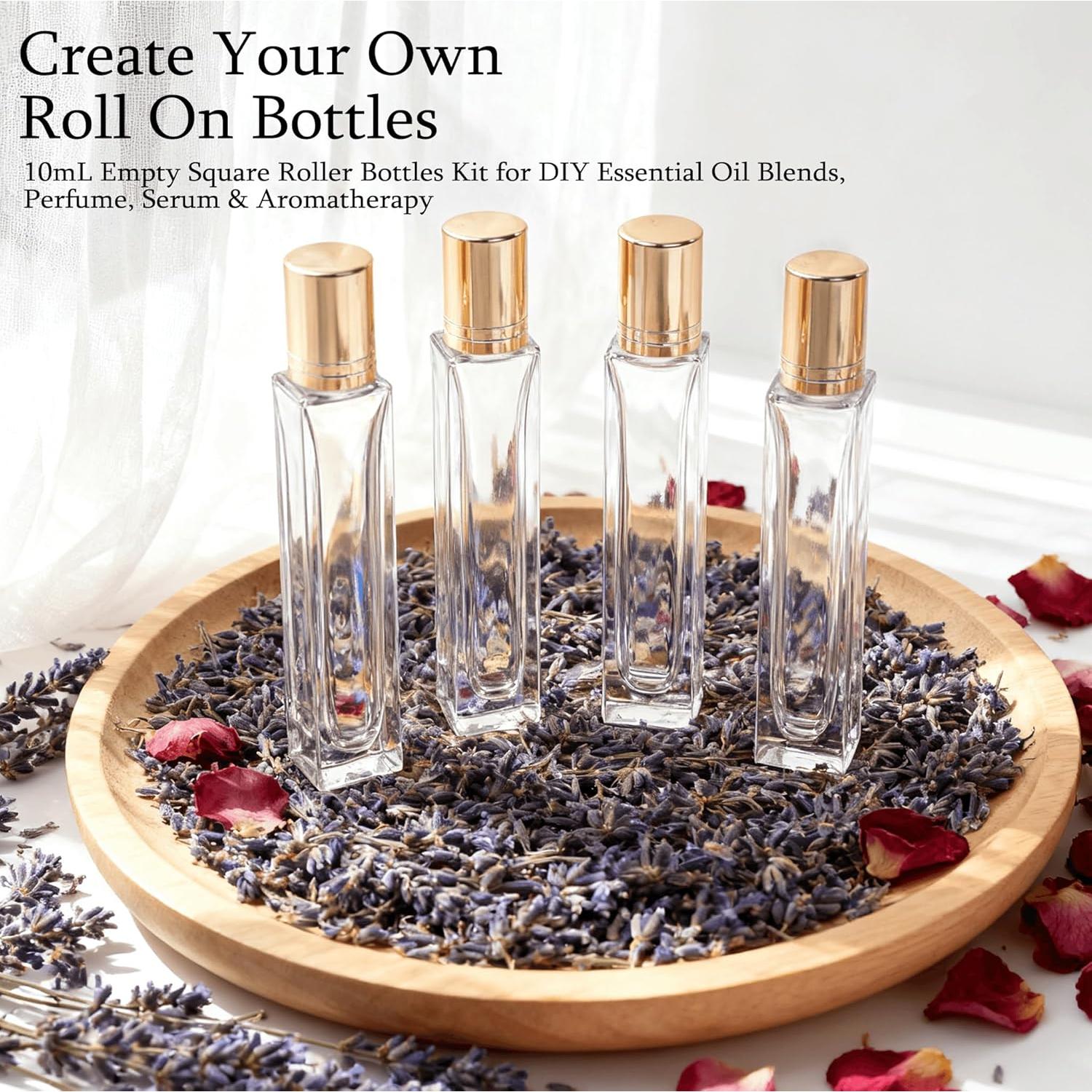 Paquete de 4 botellas de vidrio 10ml SemiShare con rodillo