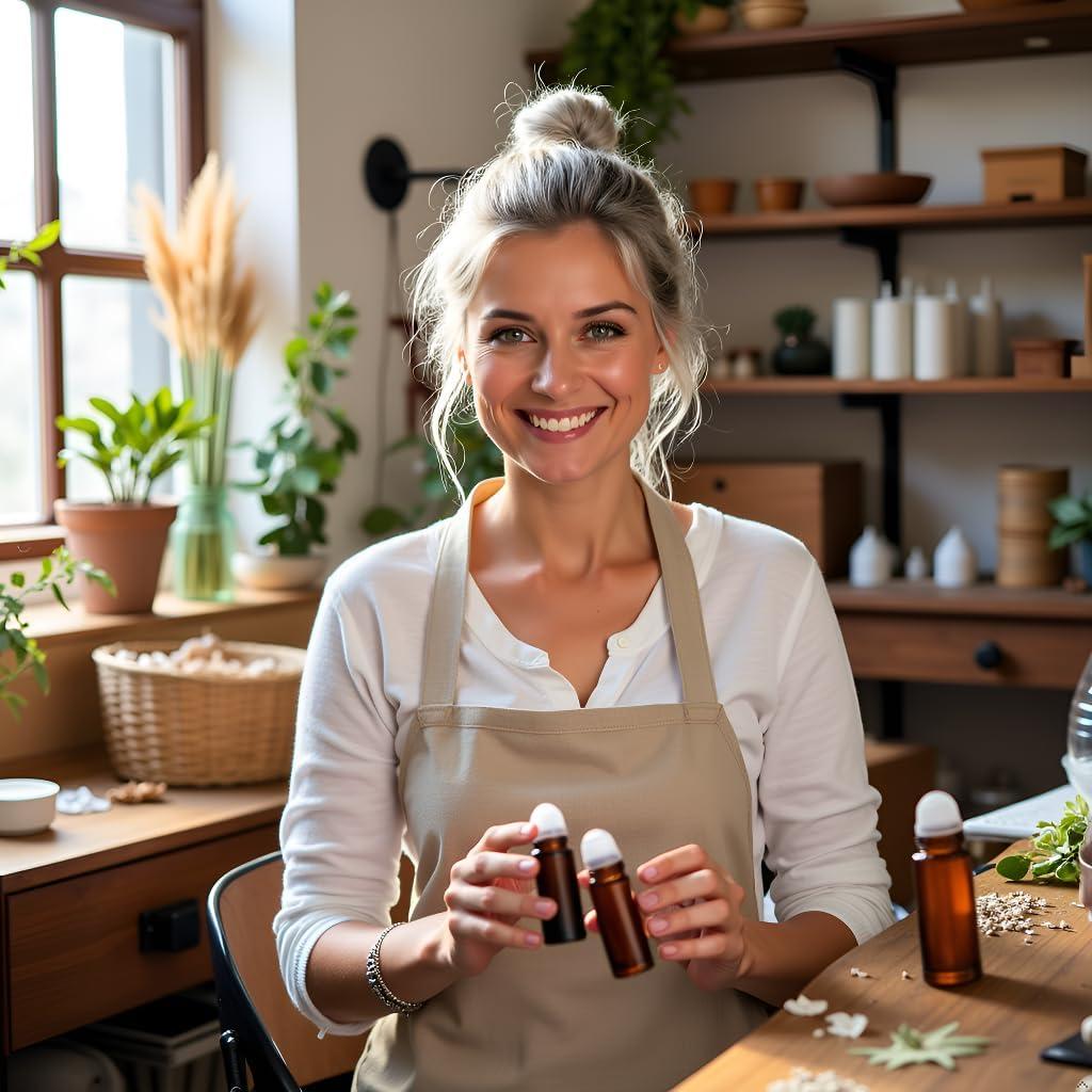 Set de 2 Botellas de Vidrio Marrón 30ml Jizlan con Rodillo