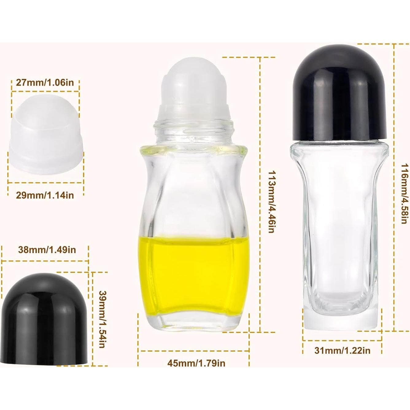 Paquete de 4 Botellas de Vidrio 50mL Newzoll con Tapas Negras