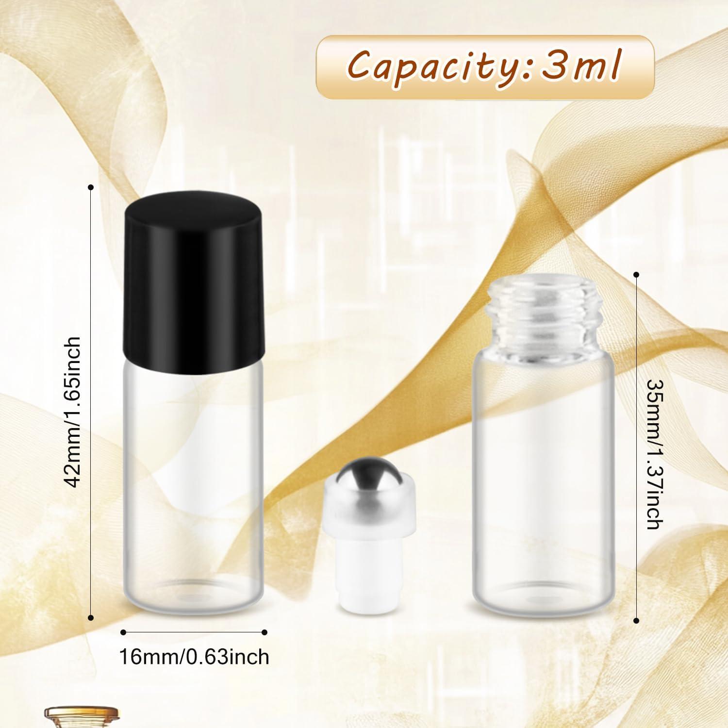 Cositina 100 Botellas Roller de Vidrio 3ml A Prueba de Fugas