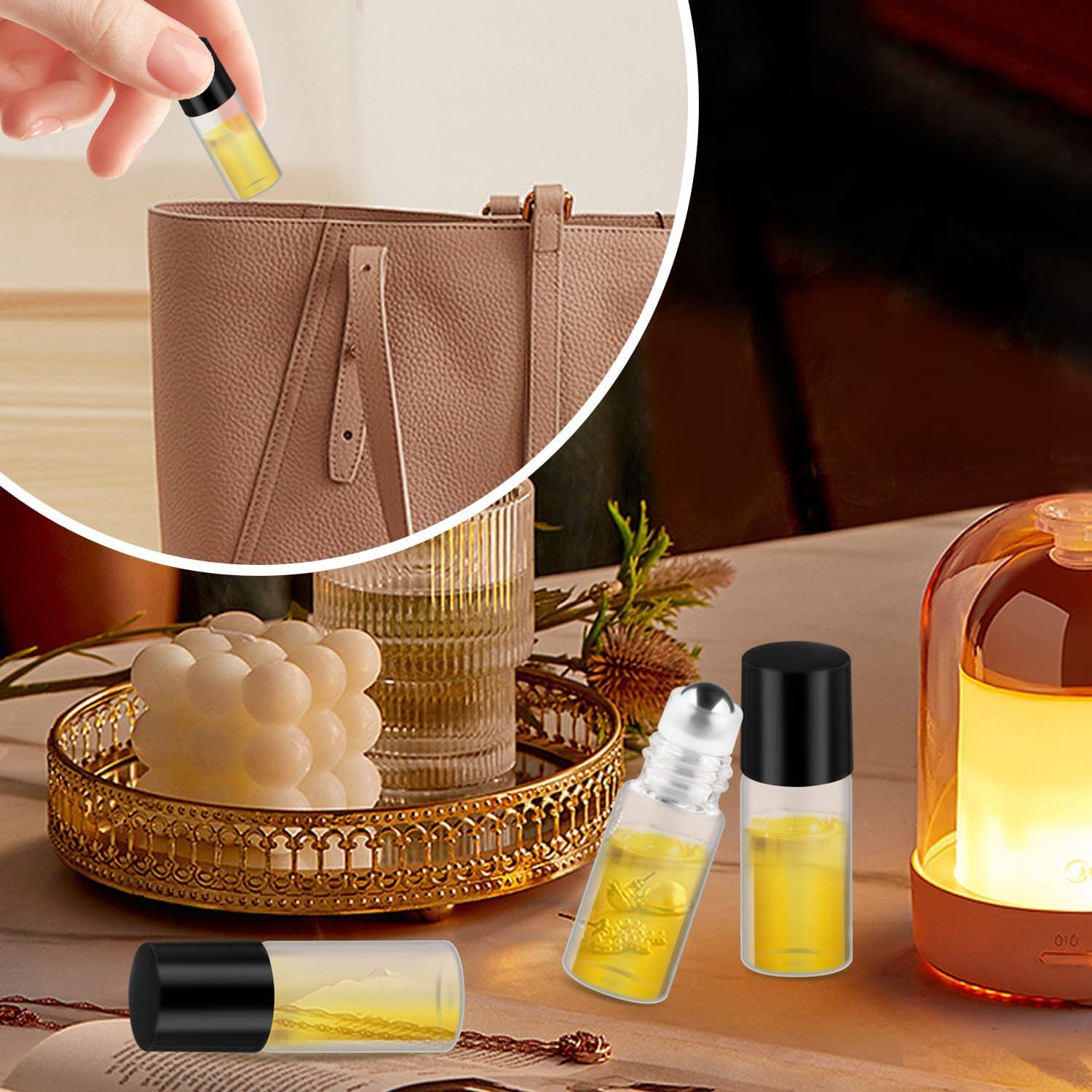 Cositina 100 Botellas Roller de Vidrio 3ml A Prueba de Fugas