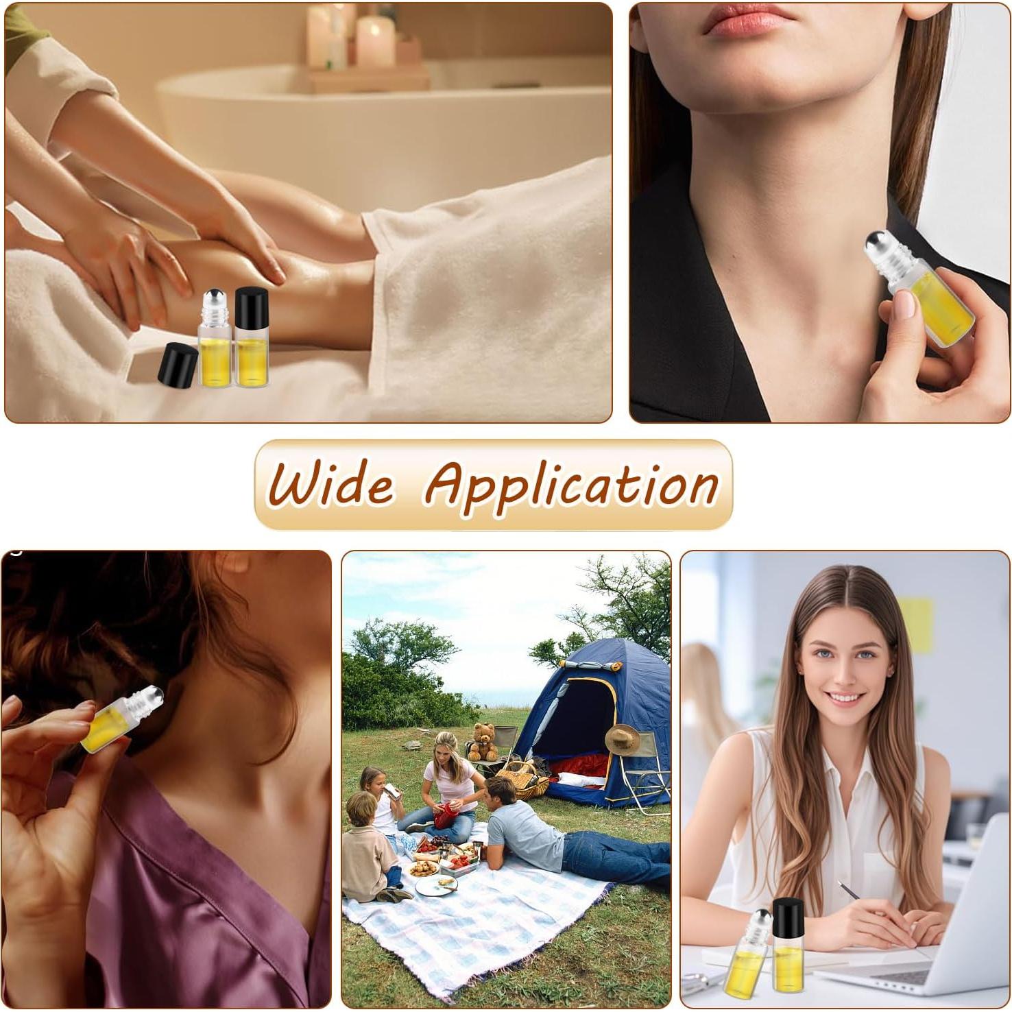 Cositina 100 Botellas Roller de Vidrio 3ml A Prueba de Fugas