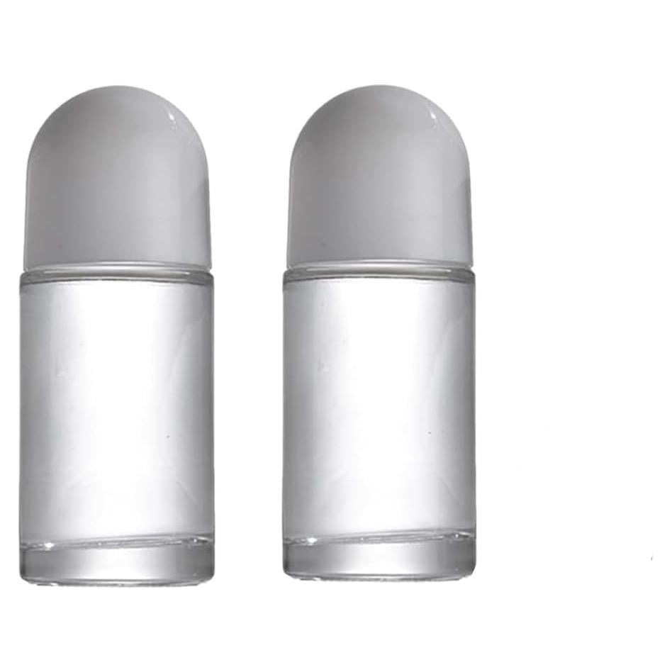 Set 2 Botellas de Rodillo Vidrio 50ML YuanHolumid Blanco
