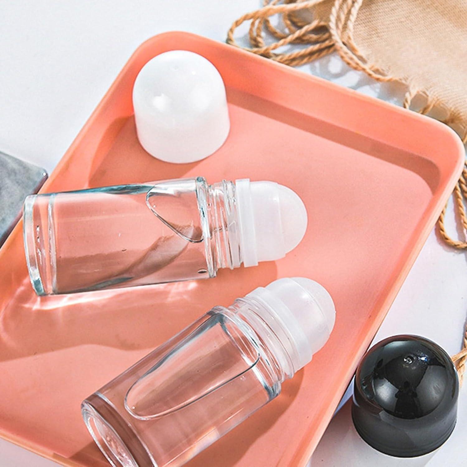 Set 2 Botellas de Rodillo Vidrio 50ML YuanHolumid Blanco