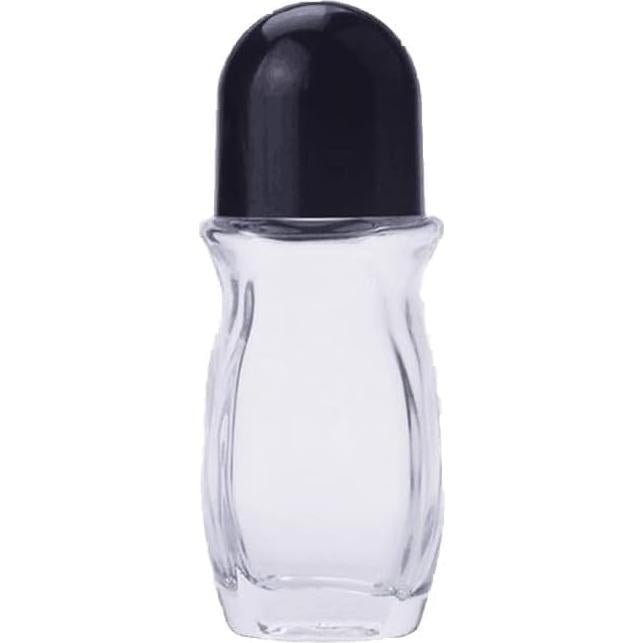 2 Botellas de Vidrio Negro 50ml con Rodillo para Aceites