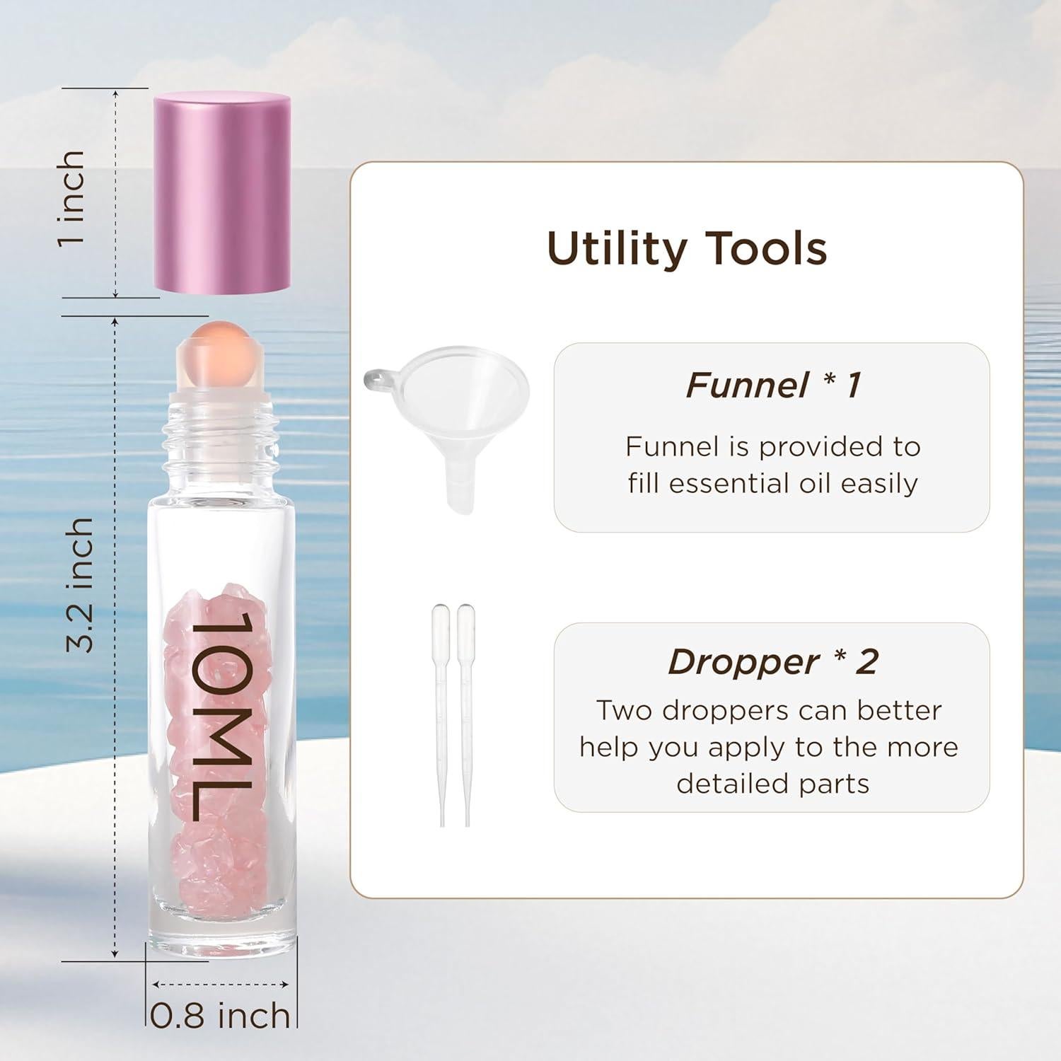 Botellas de Rodillo de Aceite Esencial SESENSE 10ml Multicolor 6 Pzas