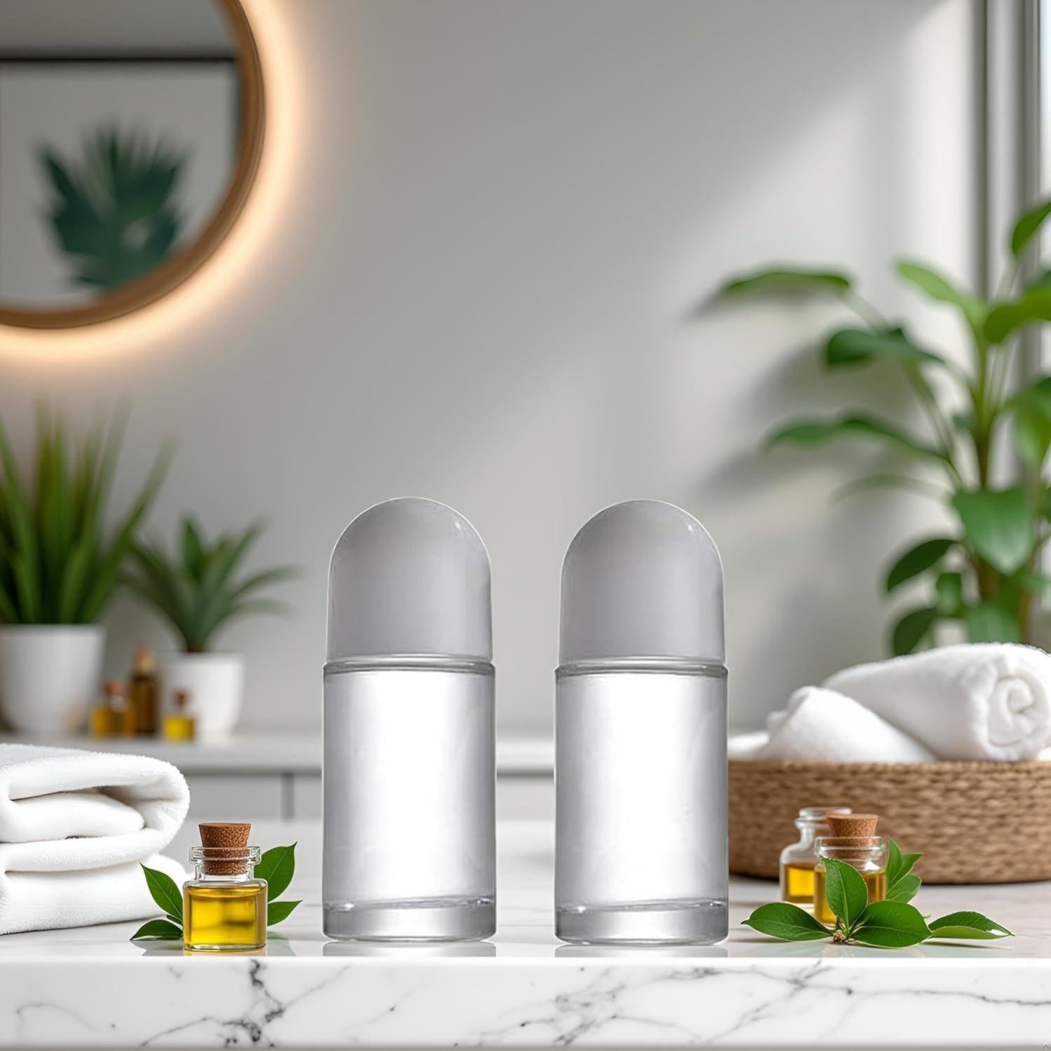 Juego de 2 Botellas de Rodillo de Vidrio 50ML WLSuDHoncc