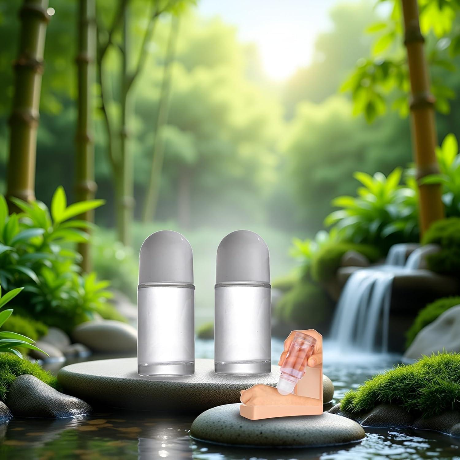 Juego de 2 Botellas de Rodillo de Vidrio 50ML WLSuDHoncc