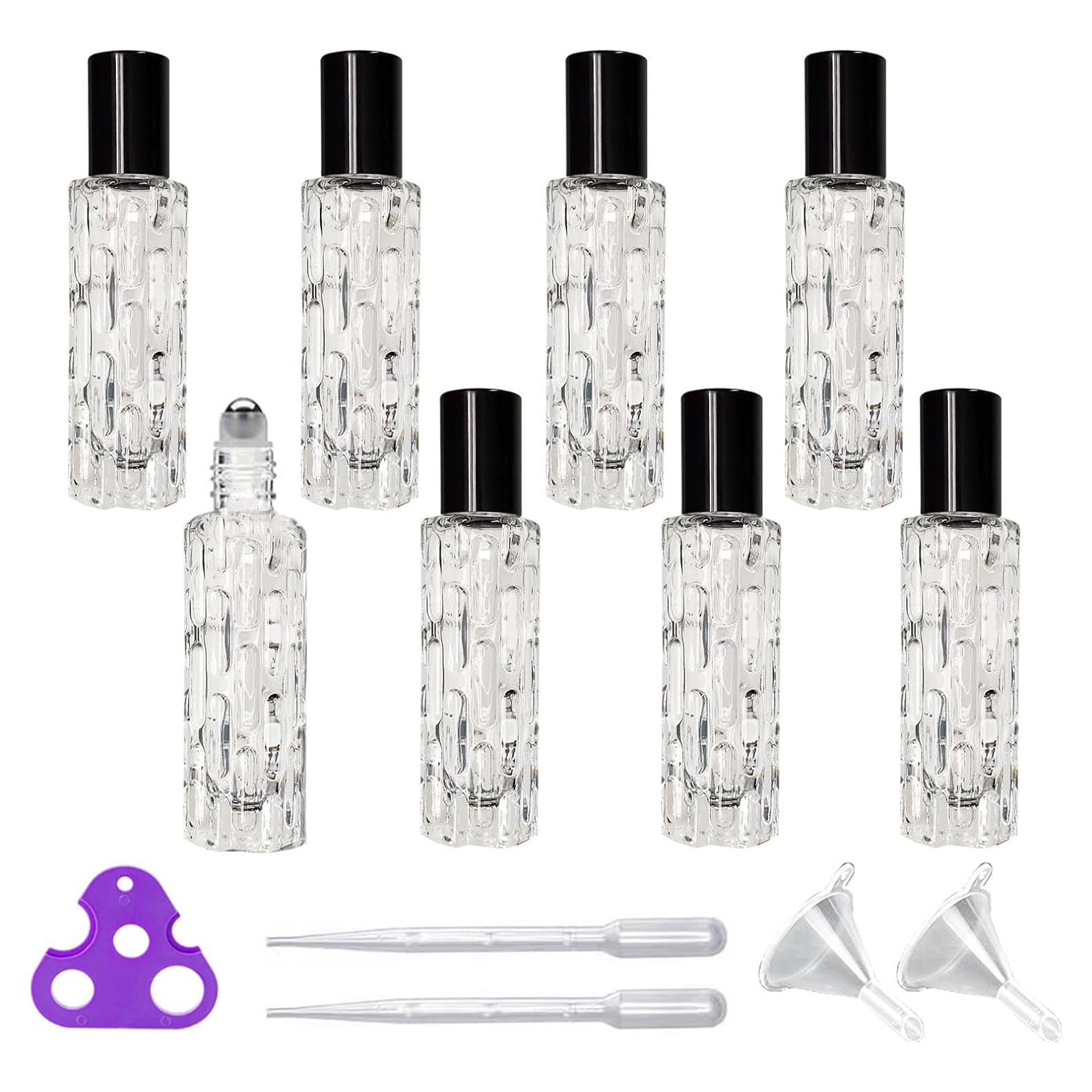8 Botellas de Vidrio 10ml con Rodillo PYAWI - Accesorios Viaje