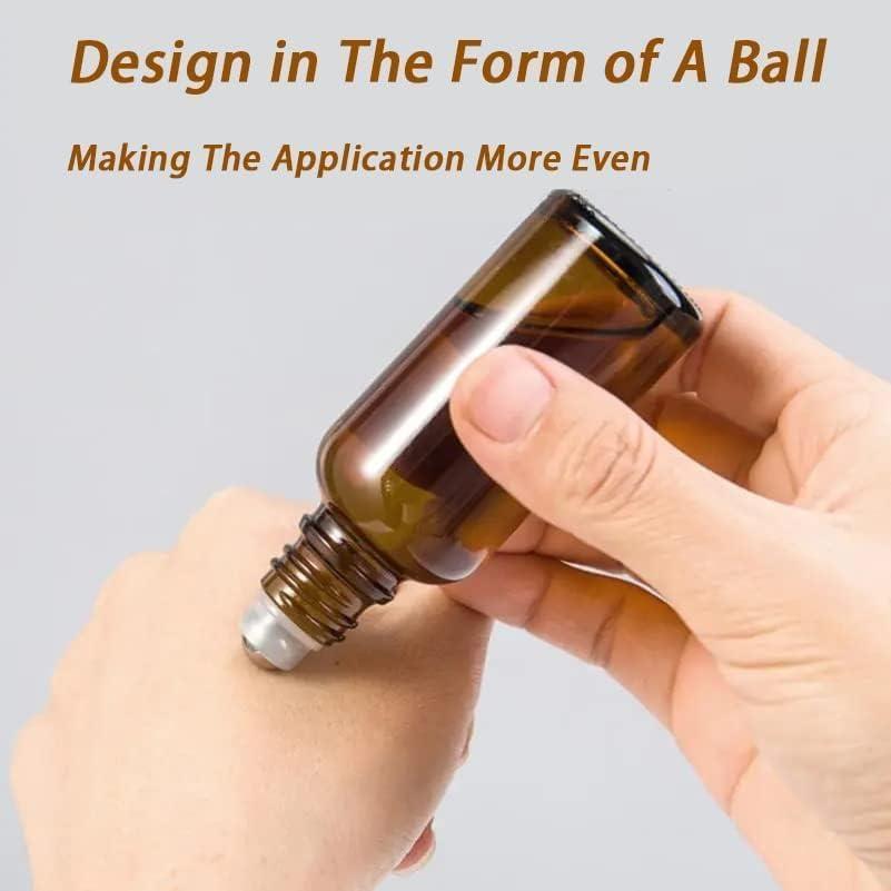 Paquete de 4 botellas rodantes de vidrio ámbar 5ml DreamAug