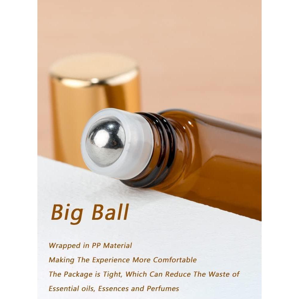 Paquete de 4 botellas rodantes de vidrio ámbar 5ml DreamAug