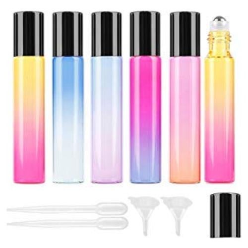 Botellas de Rodillo de Aceite Esencial 10ml 24Pcs Vidrio Gradiente