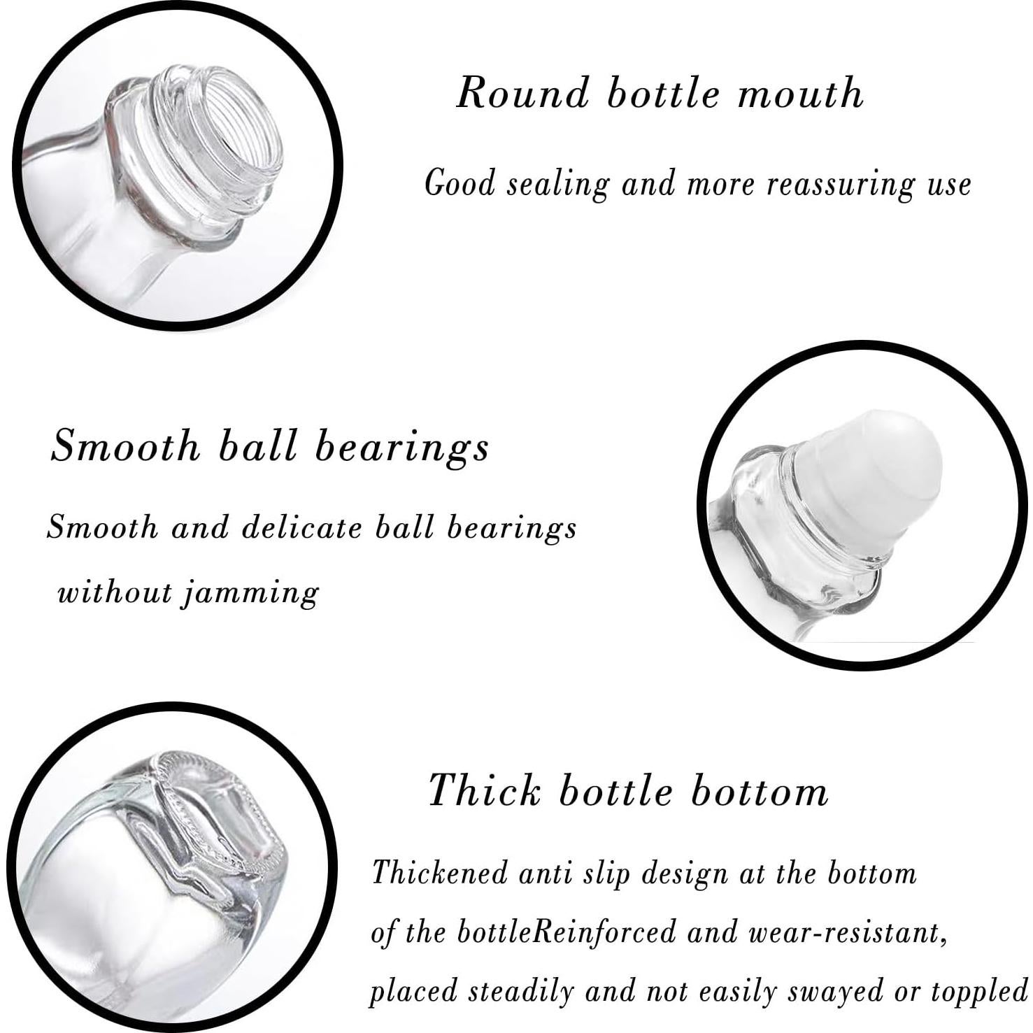 Paquete de 4 botellas de vidrio 30ml PYAWI con tapa blanca