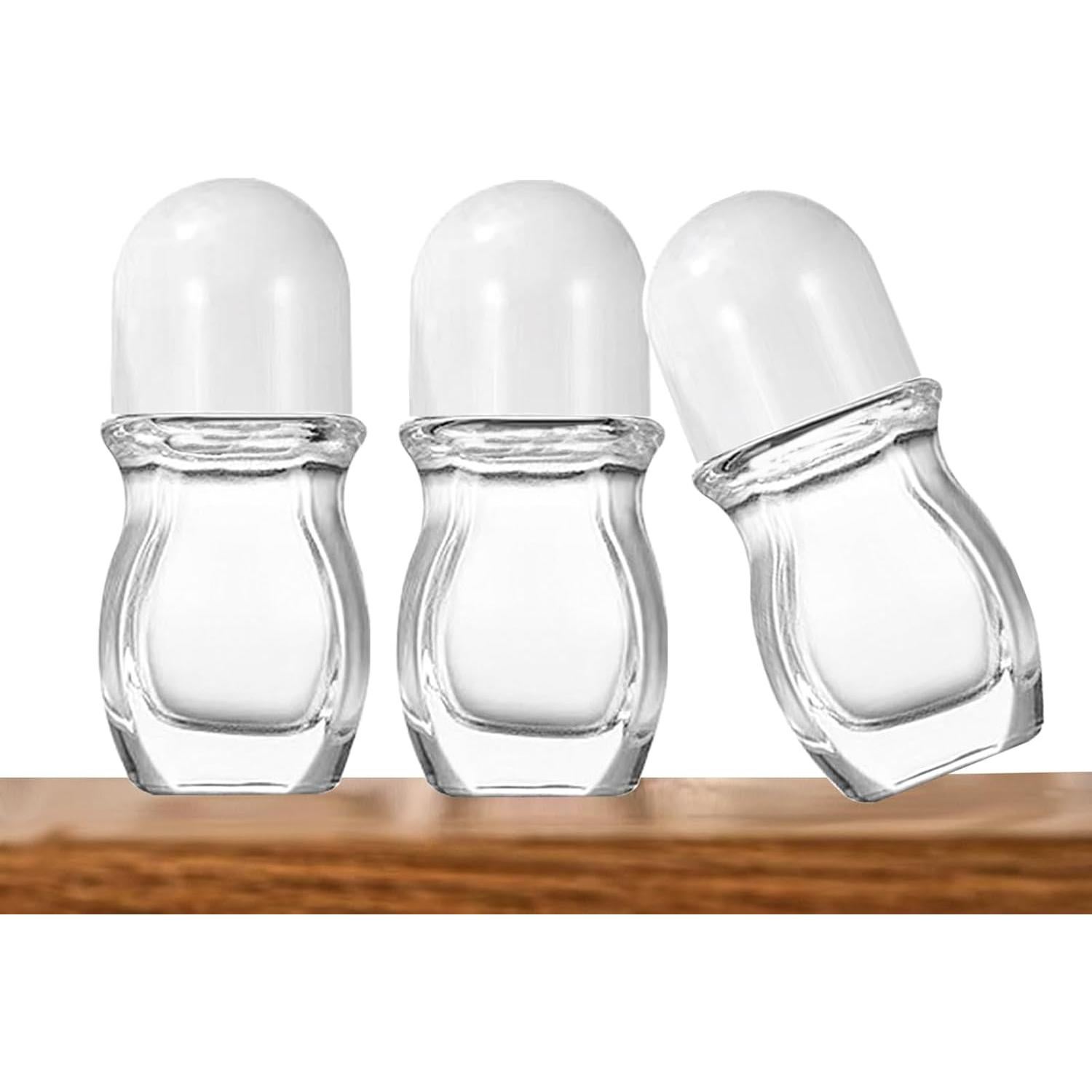 Paquete de 4 botellas de vidrio 30ml PYAWI con tapa blanca